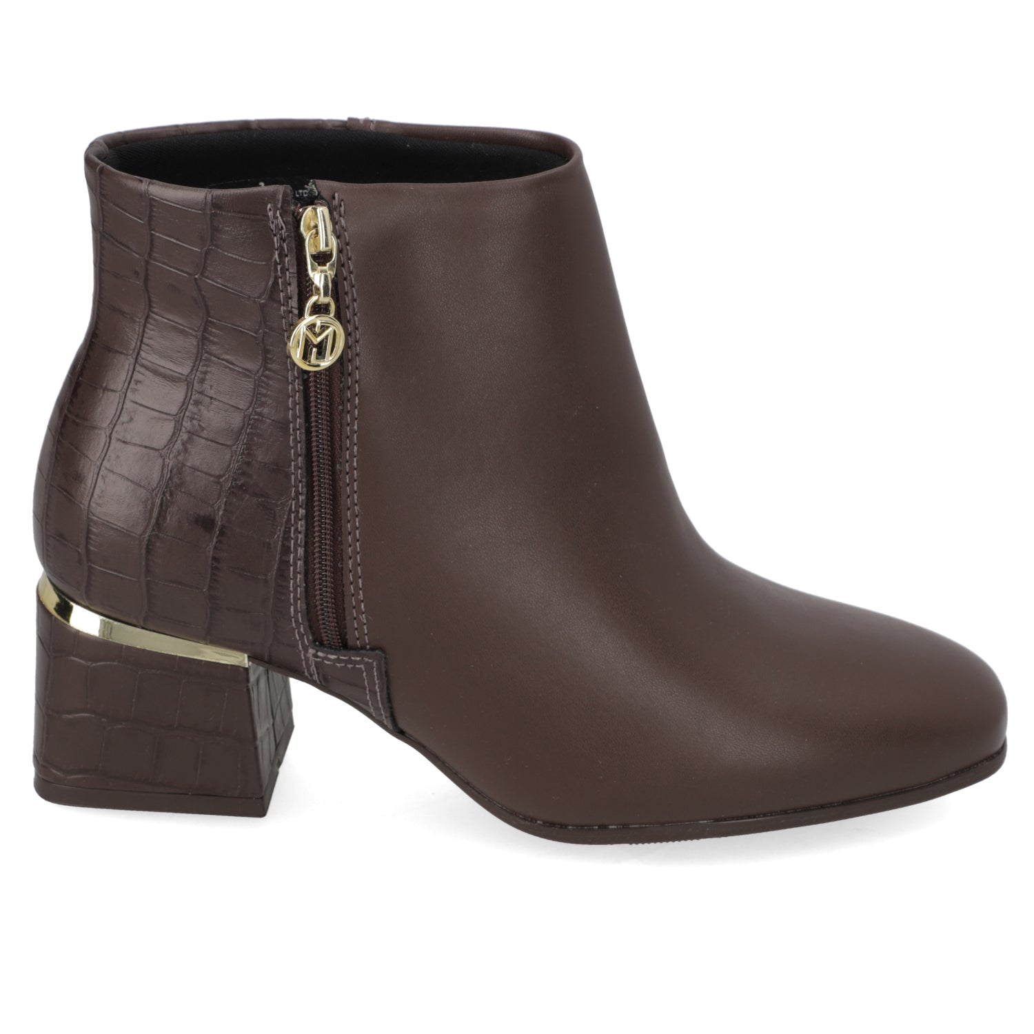 Botin Taco Ancho 5 cm Café Modare