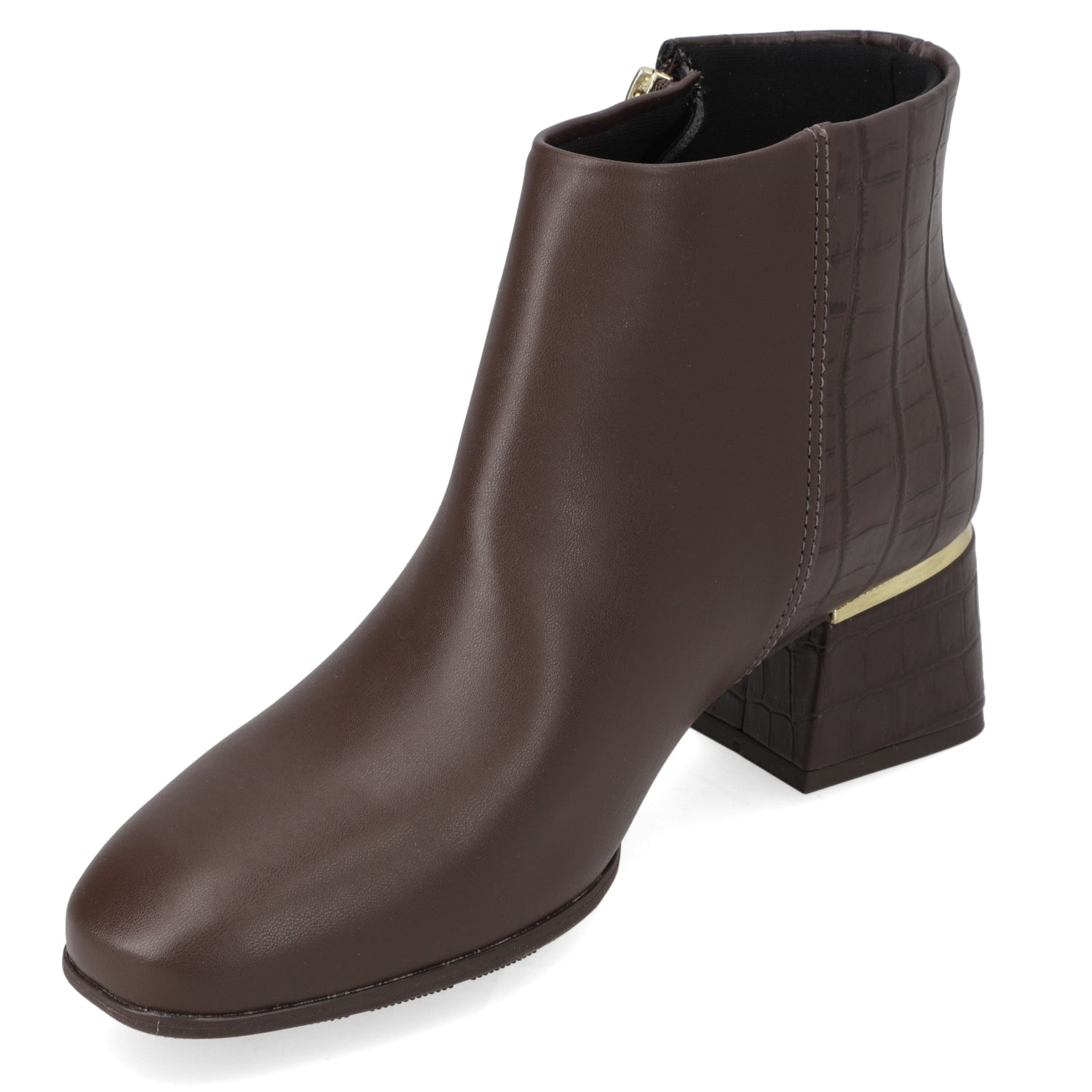 Botin Taco Ancho 5 cm Café Modare