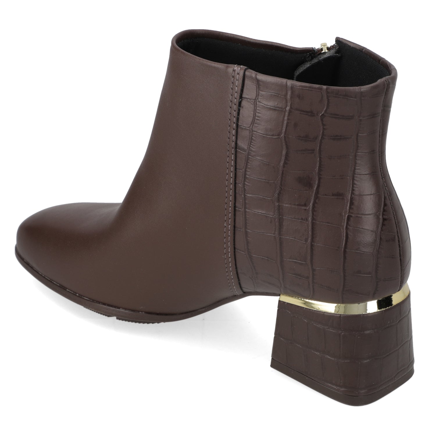 Botin Taco Ancho 5 cm Café Modare