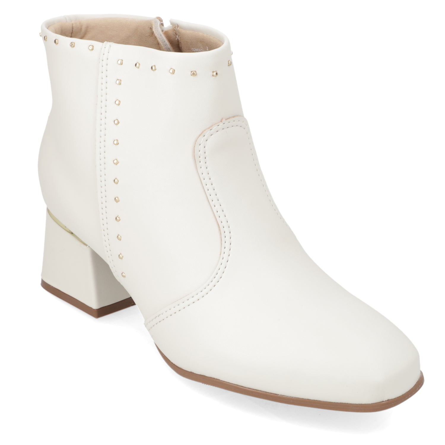 Botin Taco Ancho 5 cm Blanco Modare