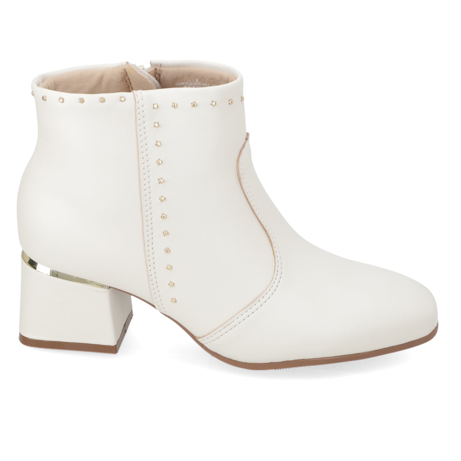 Botin Taco Ancho 5 cm Blanco Modare