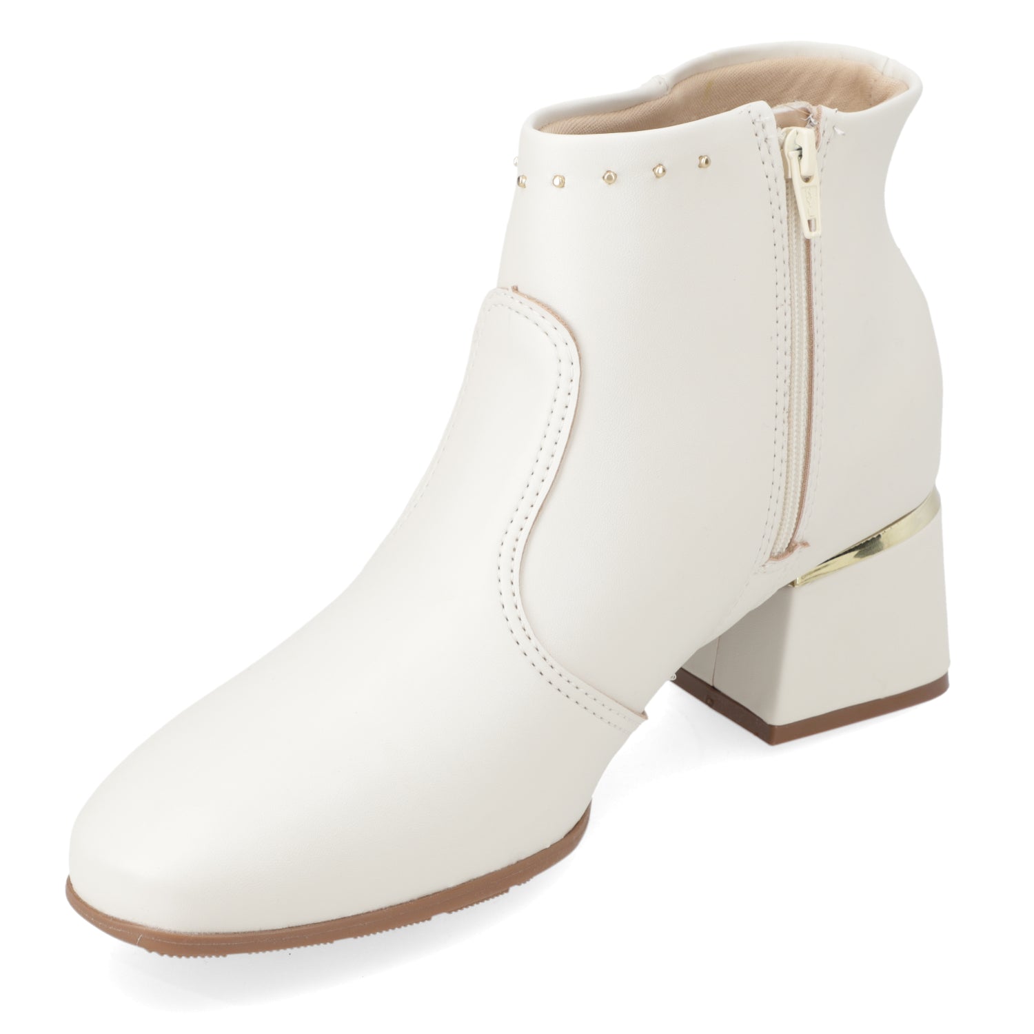Botin Taco Ancho 5 cm Blanco Modare