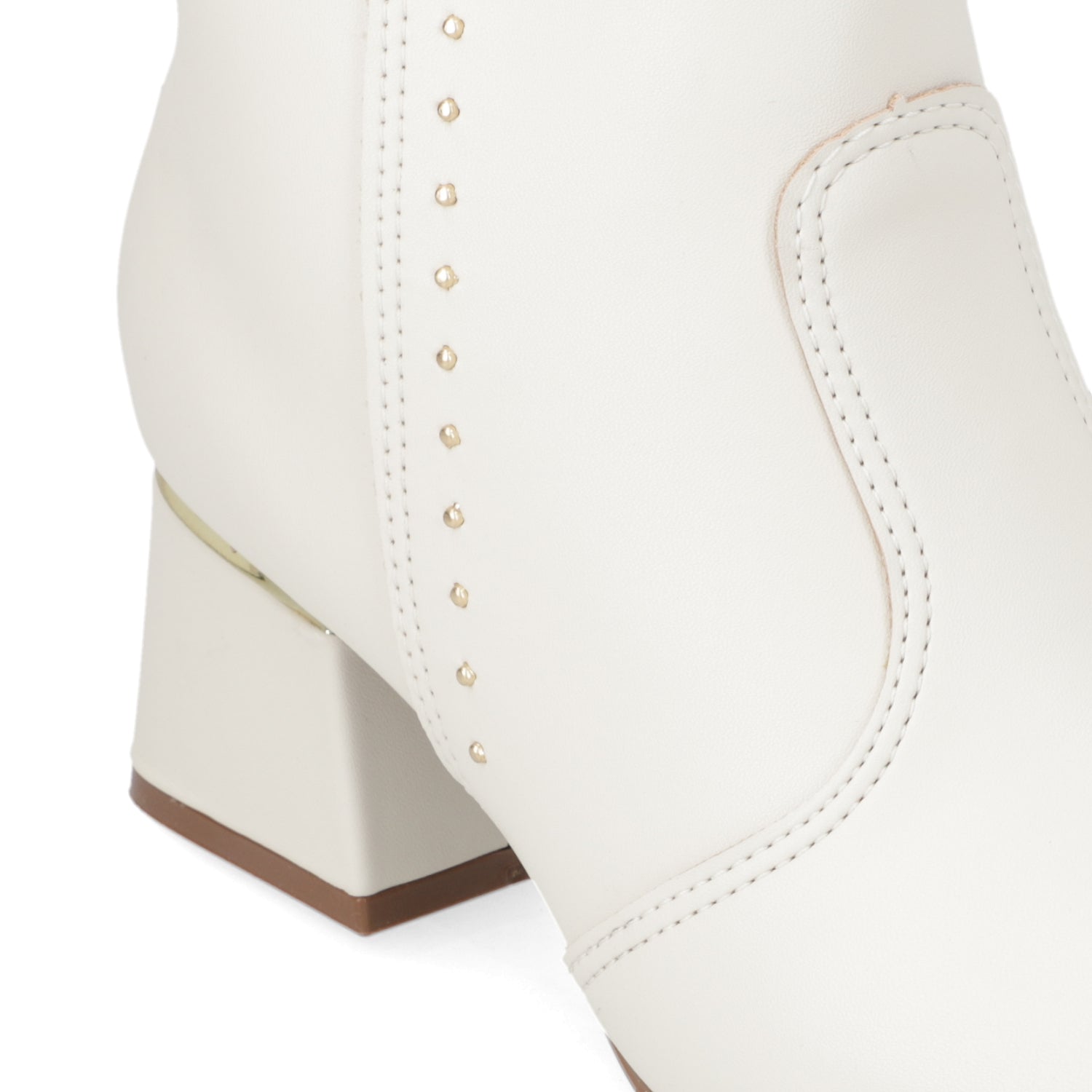 Botin Taco Ancho 5 cm Blanco Modare
