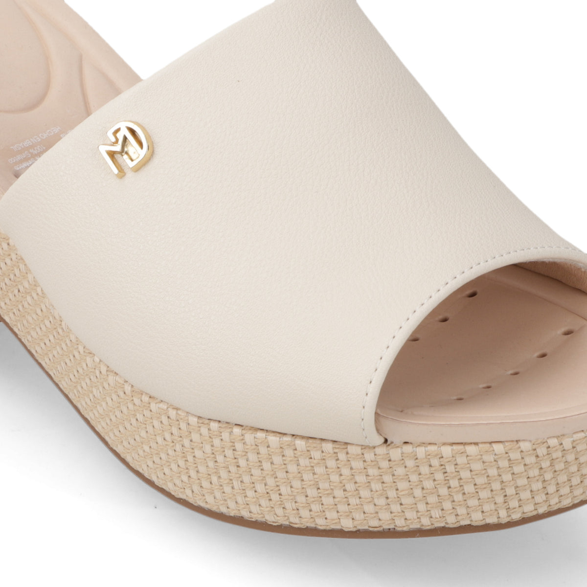 Sandalia Taco Cuña Medio Crema Modare Ecocuero 35 / Crema