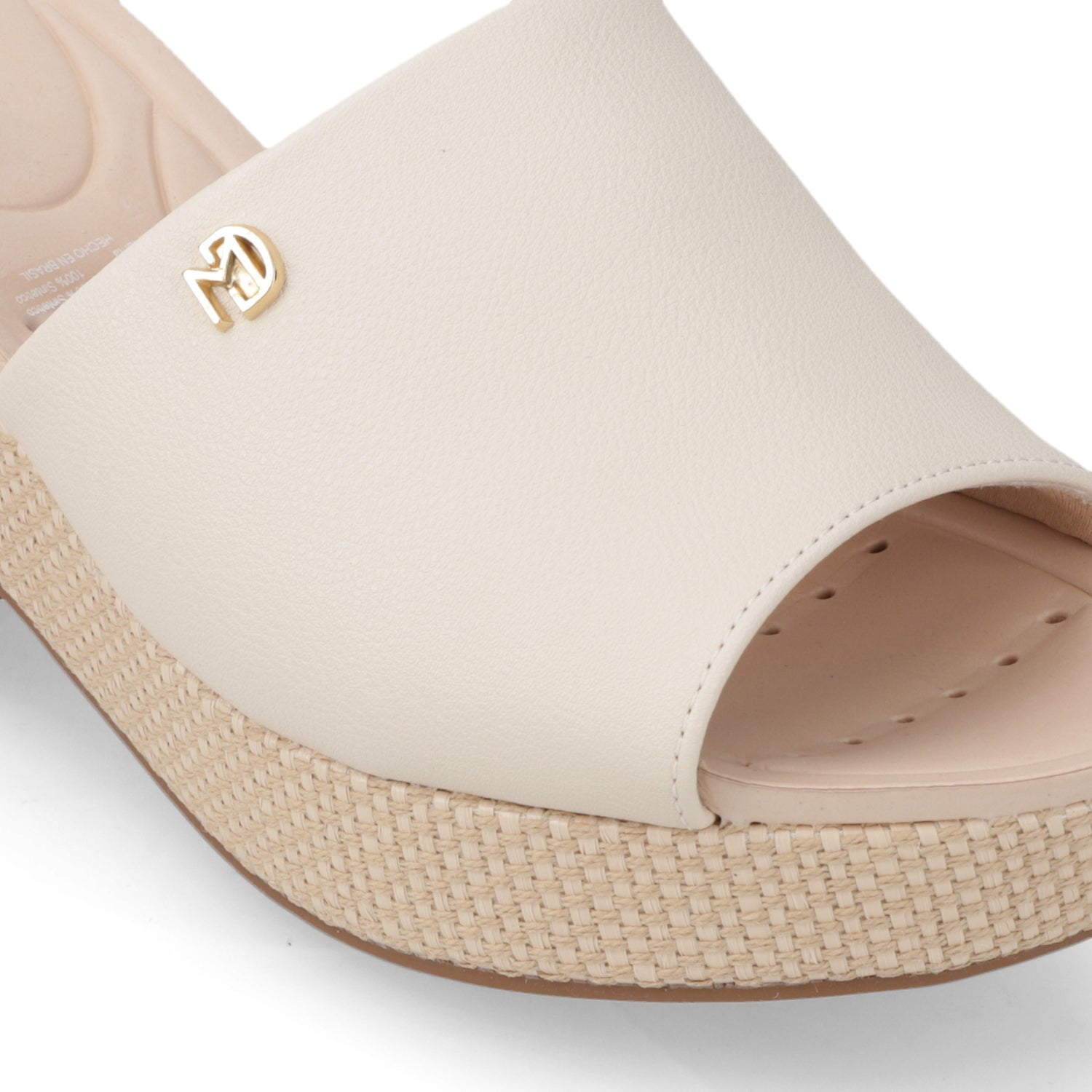 Sandalia Taco Cuña Medio Crema Modare Ecocuero 35 / Crema