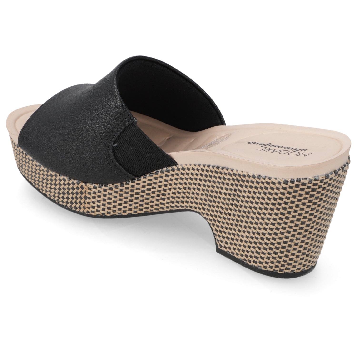 Sandalia Taco Cuña Medio Negro Modare Ecocuero 35 / Negro
