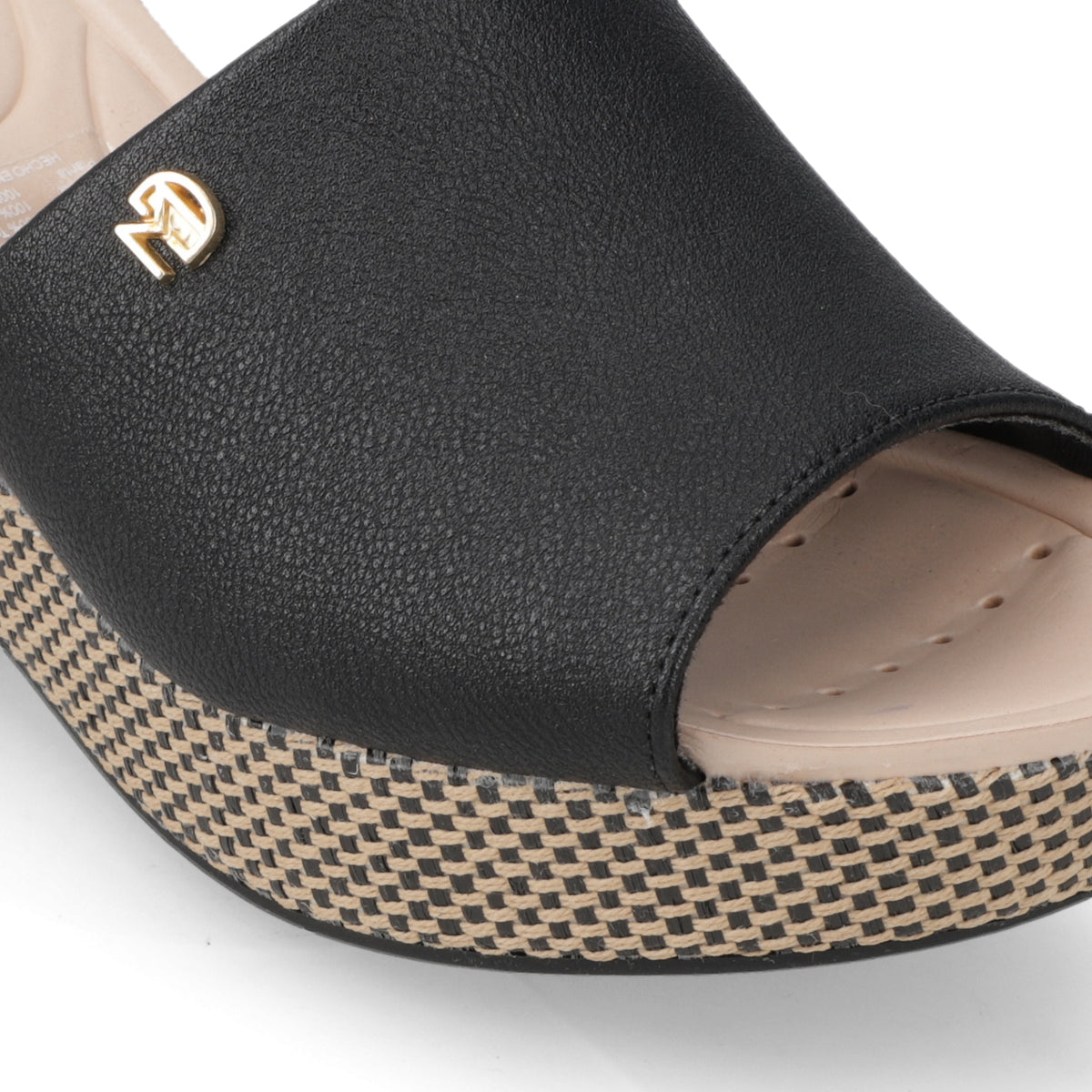 Sandalia Taco Cuña Medio Negro Modare Ecocuero 35 / Negro