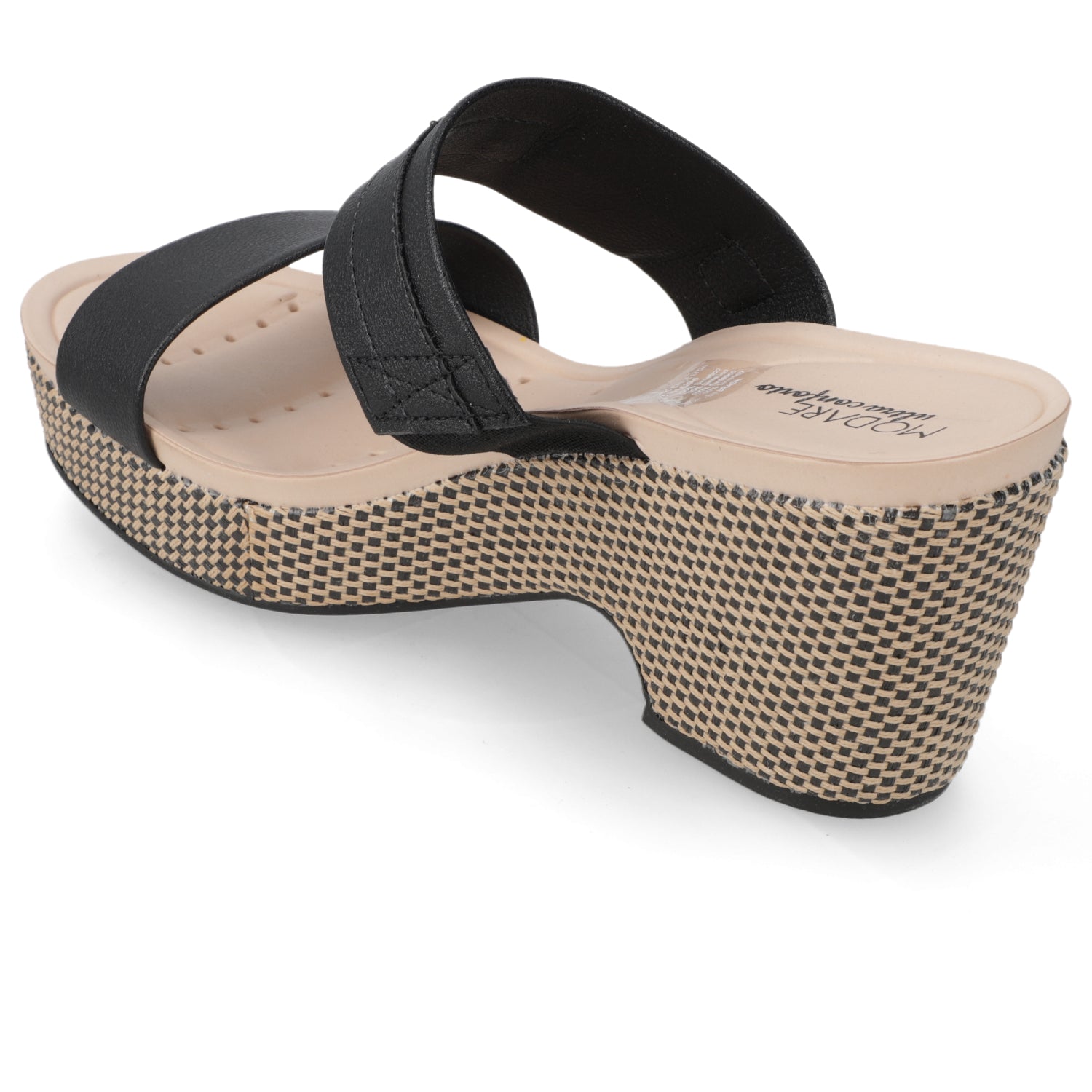 Sandalia Taco Cuña Medio Negro Modare Ecocuero 35 / Negro