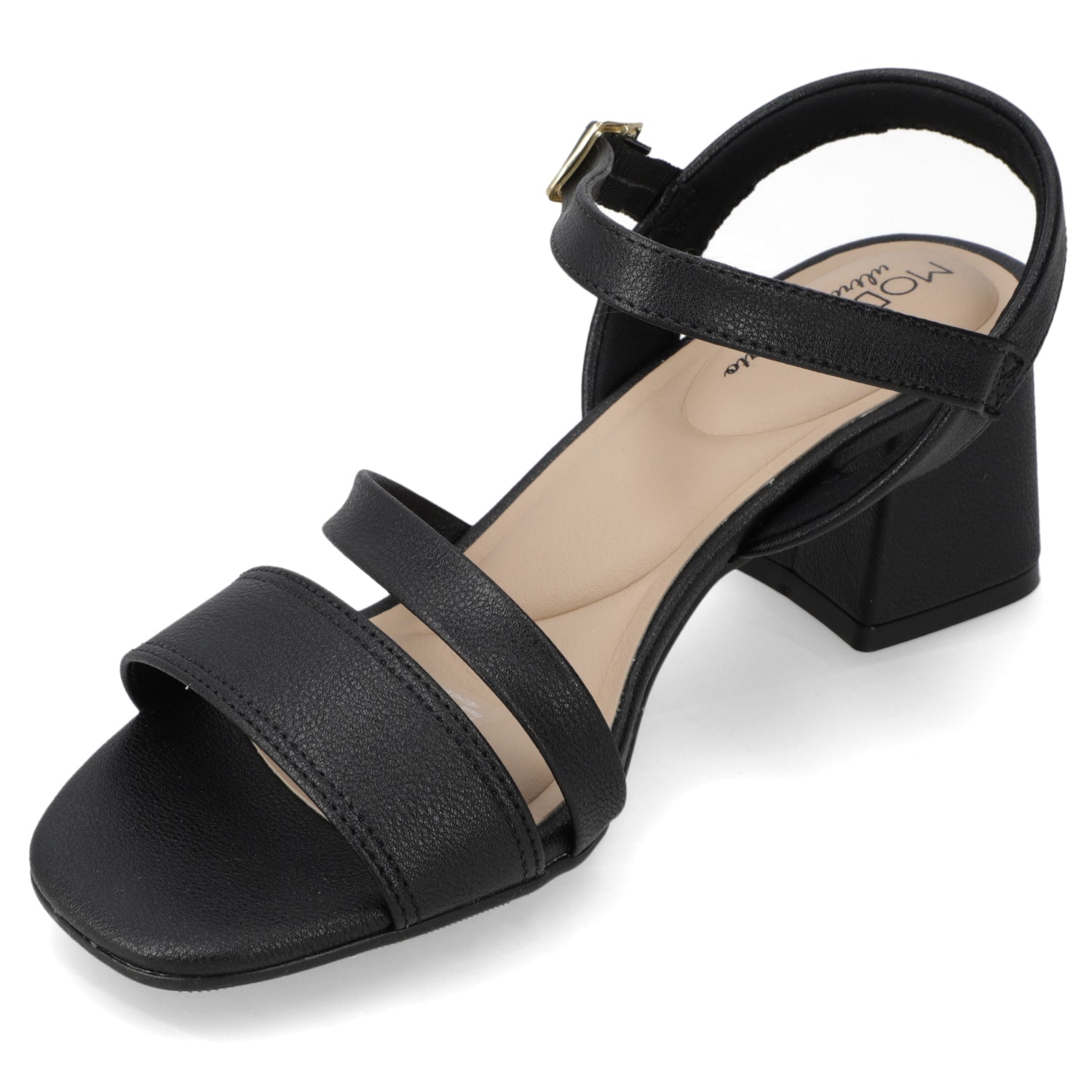 Sandalia Taco Ancho Medio Negro Modare Ecocuero 35 / Negro