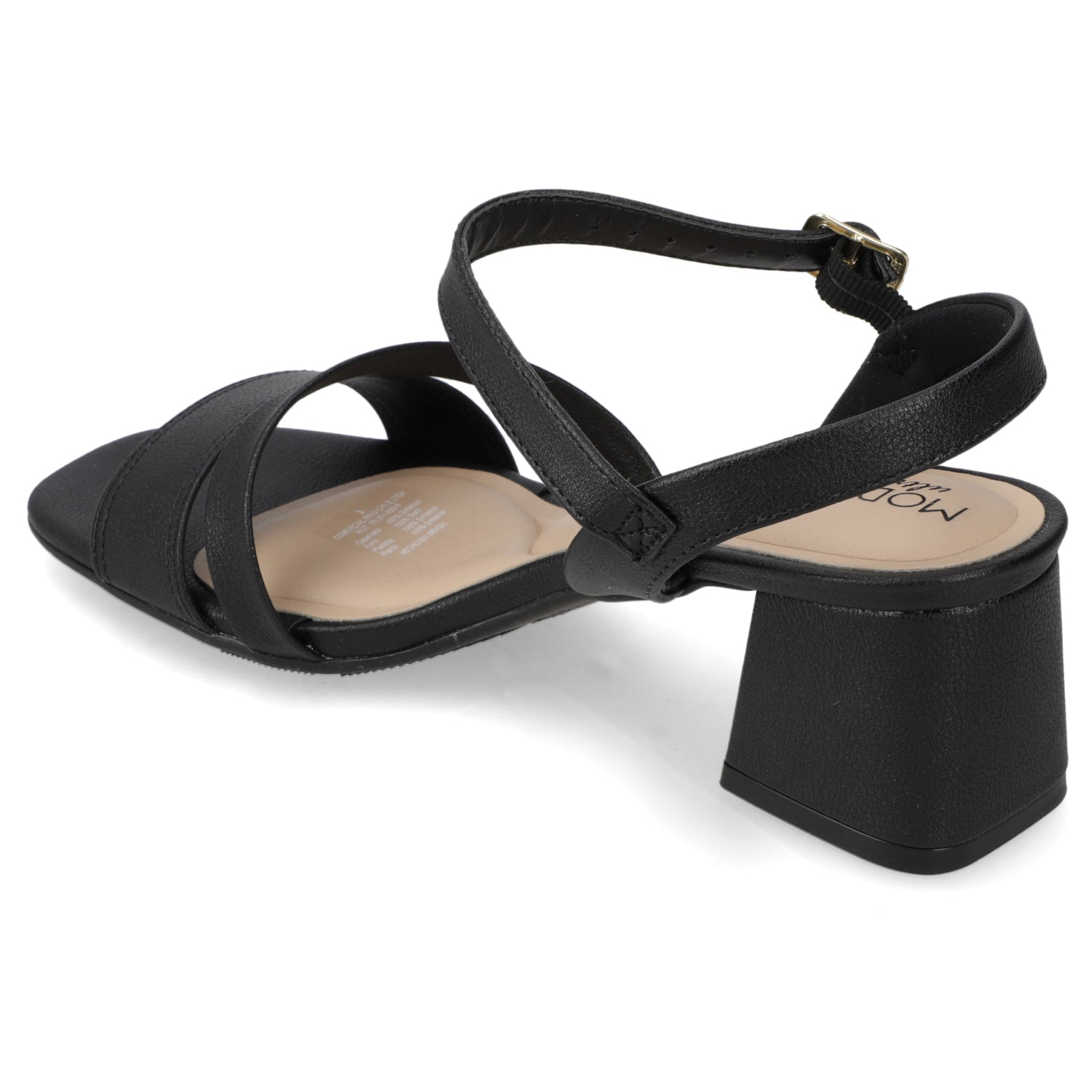 Sandalia Taco Ancho Medio Negro Modare Ecocuero 35 / Negro