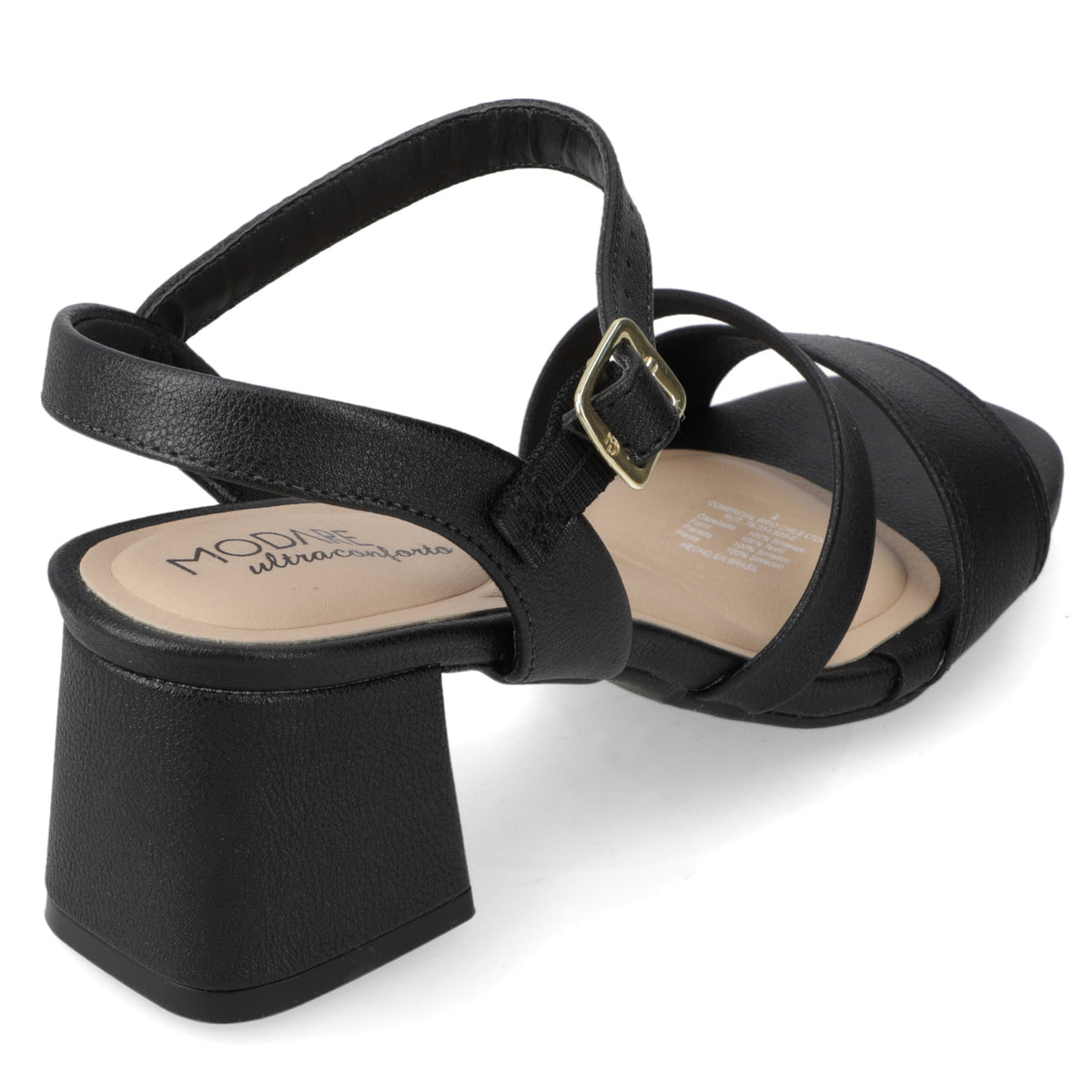 Sandalia Taco Ancho Medio Negro Modare Ecocuero 35 / Negro
