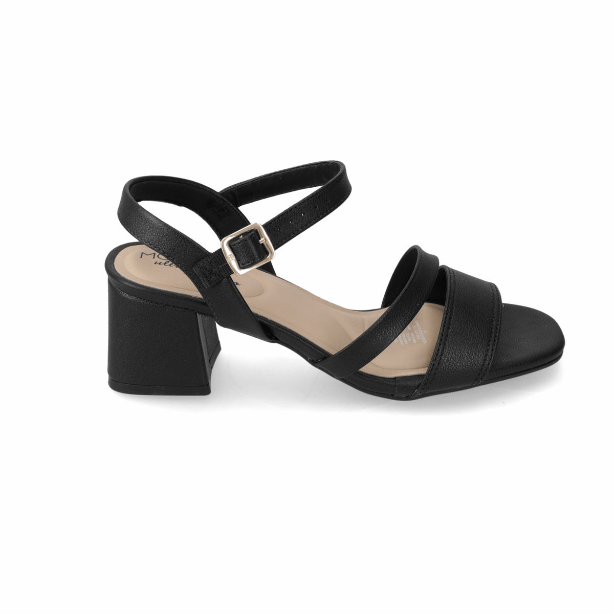 Sandalia Taco Ancho Medio Negro Modare Ecocuero 35 / Negro