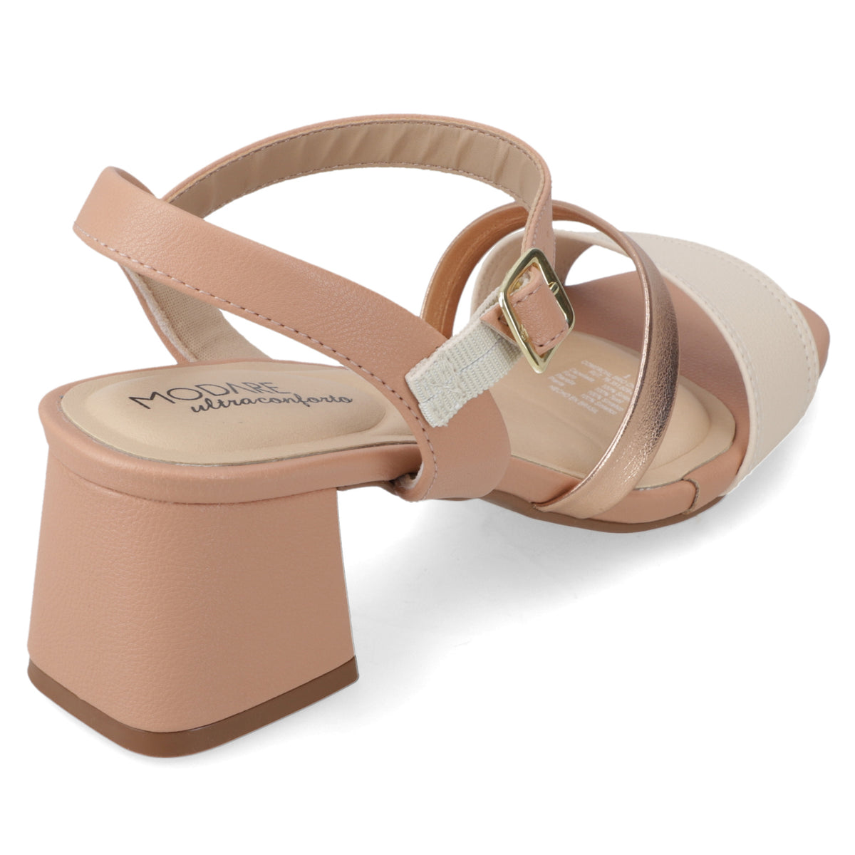 Sandalia Taco Ancho Medio Nude Modare Ecocuero 35 / Nude