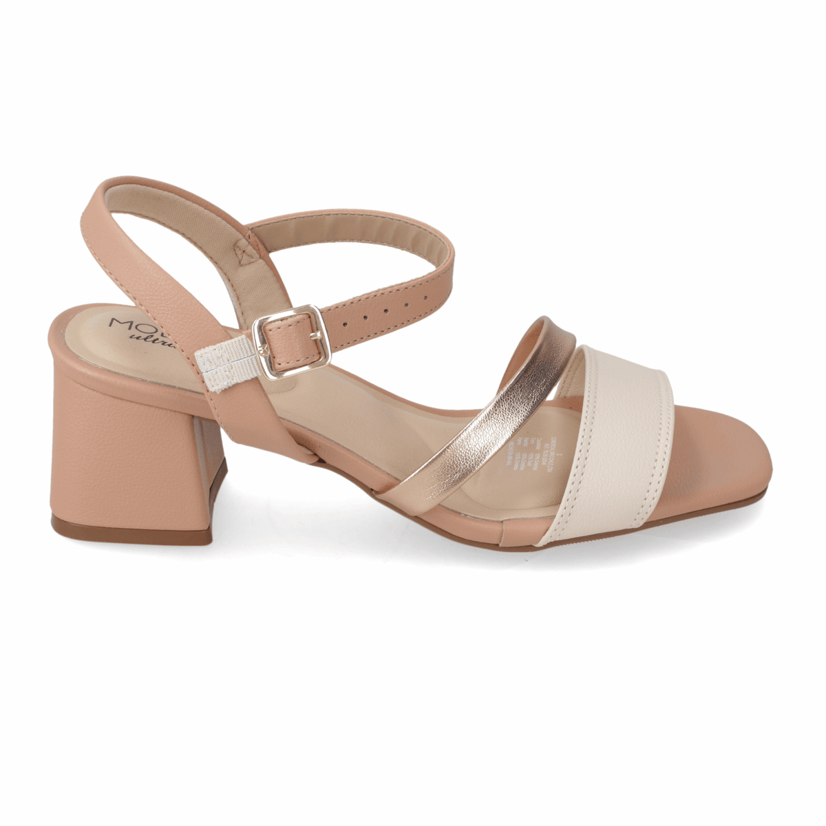 Sandalia Taco Ancho Medio Nude Modare Ecocuero 35 / Nude