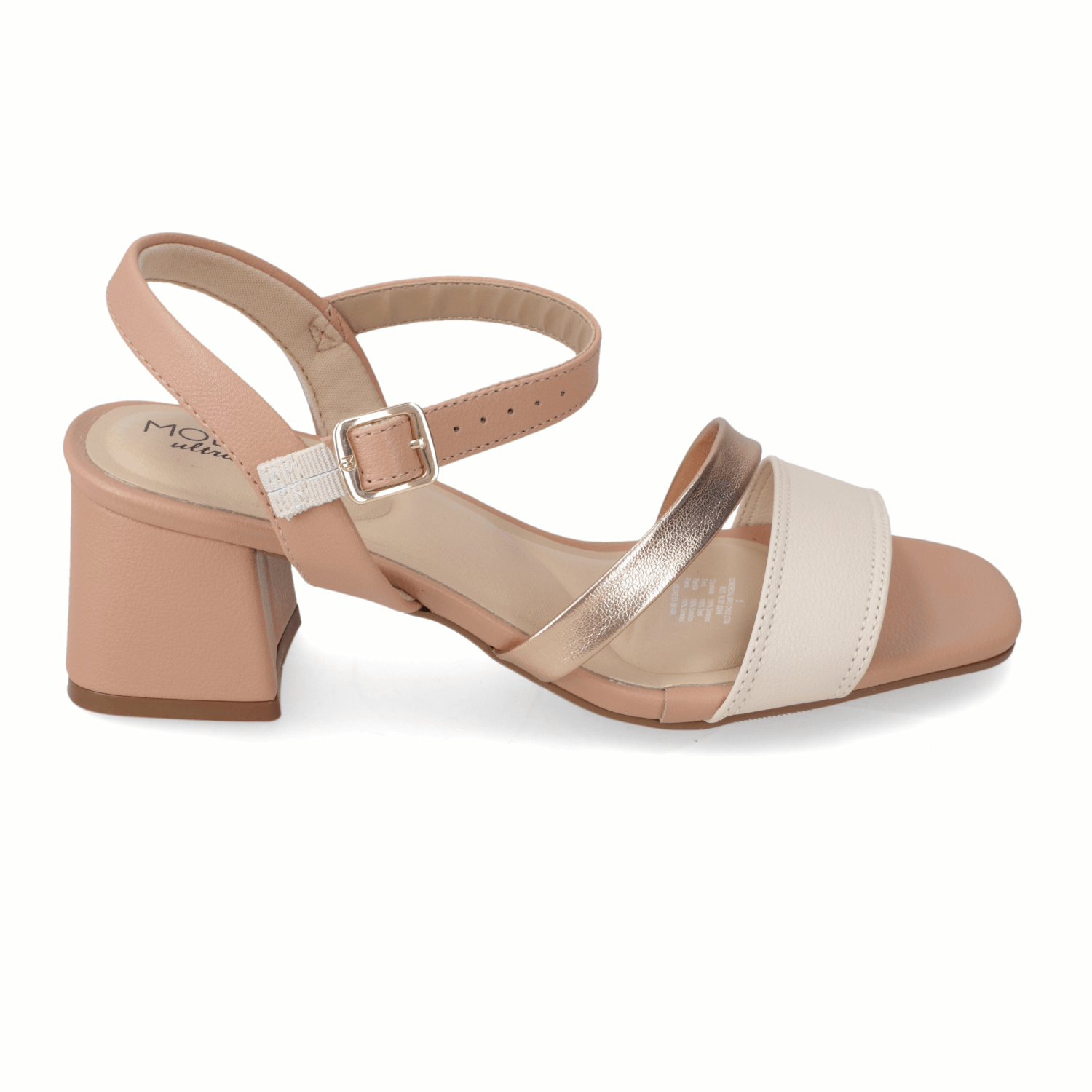 Sandalia Taco Ancho Medio Nude Modare Ecocuero 35 / Nude