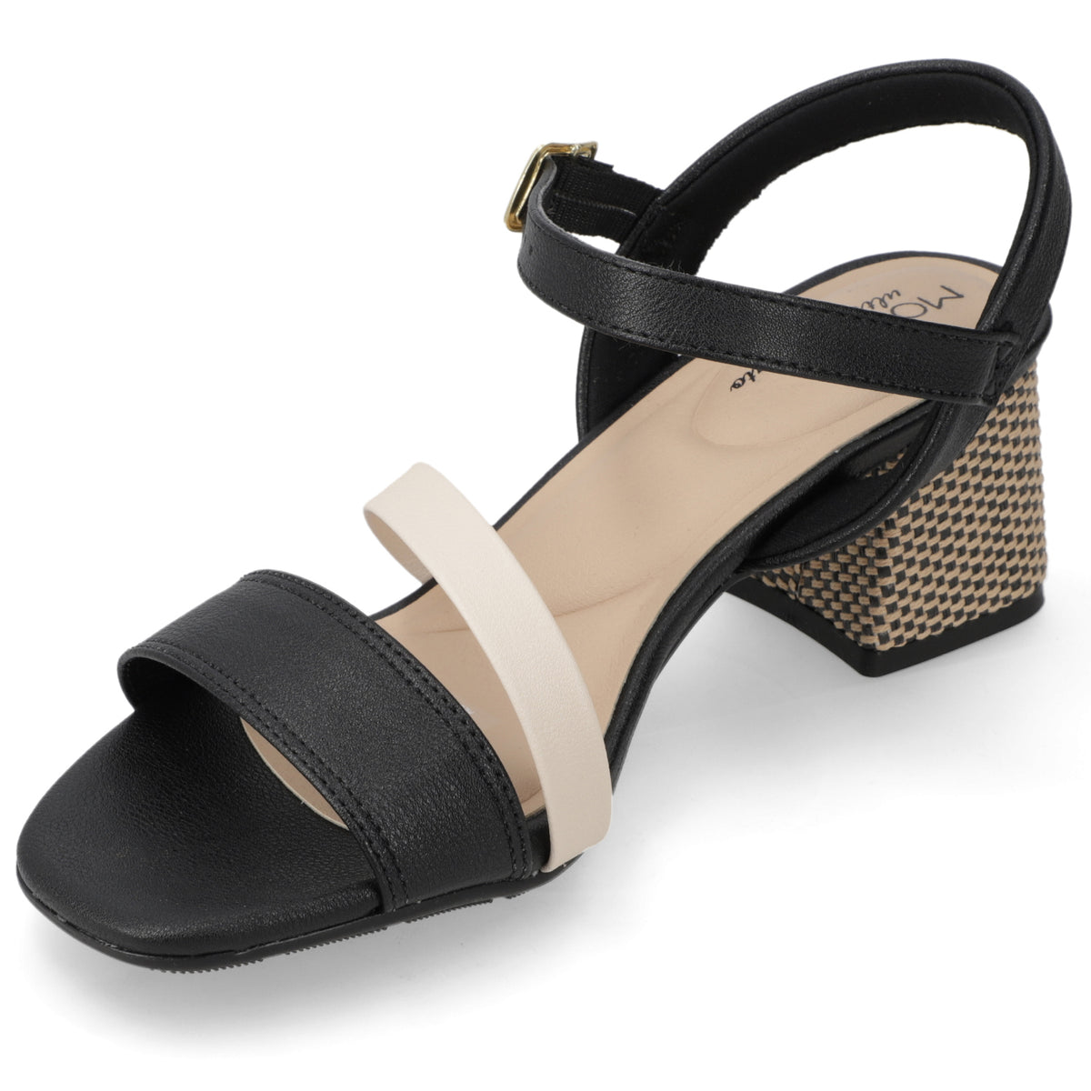 Sandalia Taco Ancho Medio Negro Modare Ecocuero 35 / Negro