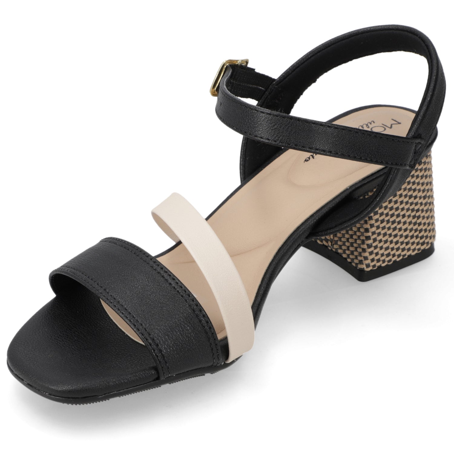 Sandalia Taco Ancho Medio Negro Modare Ecocuero 35 / Negro