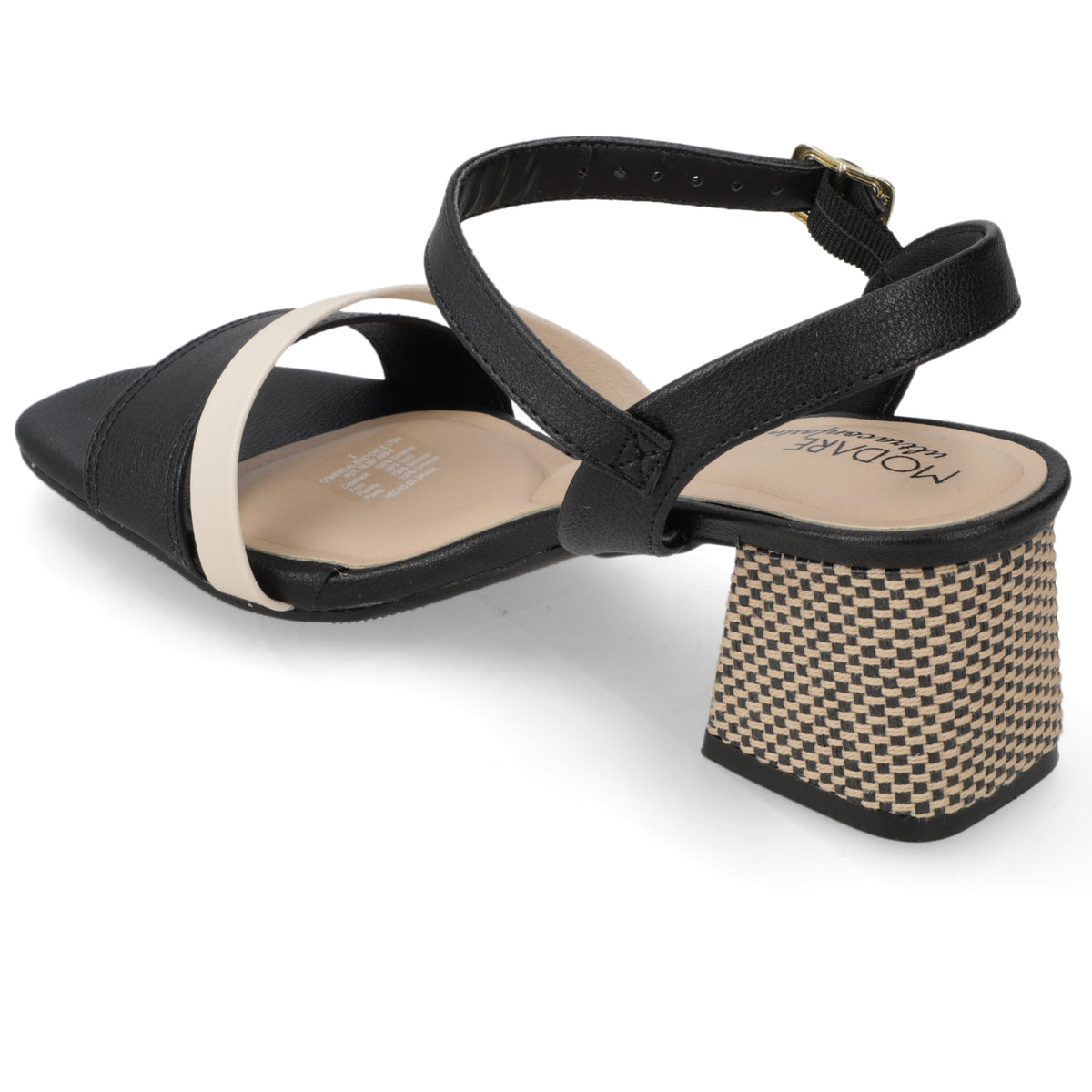 Sandalia Taco Ancho Medio Negro Modare Ecocuero 35 / Negro