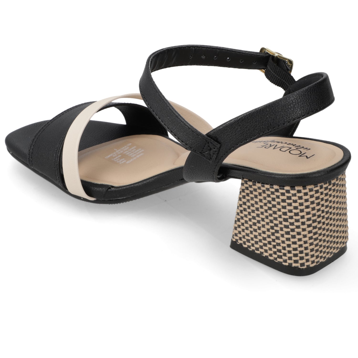 Sandalia Taco Ancho Medio Negro Modare Ecocuero 35 / Negro