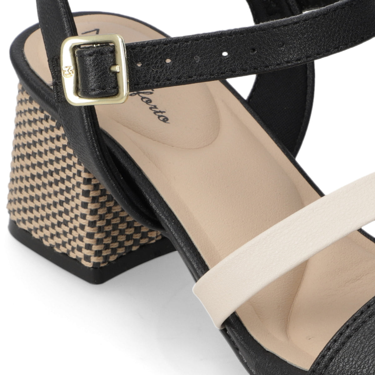 Sandalia Taco Ancho Medio Negro Modare Ecocuero 35 / Negro