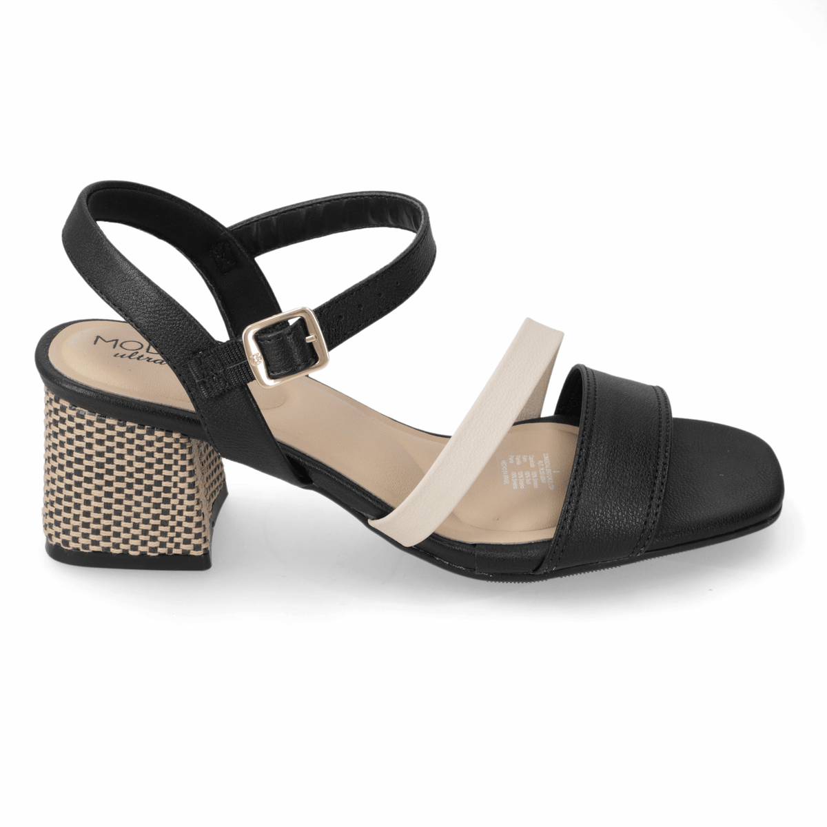 Sandalia Taco Ancho Medio Negro Modare Ecocuero 35 / Negro