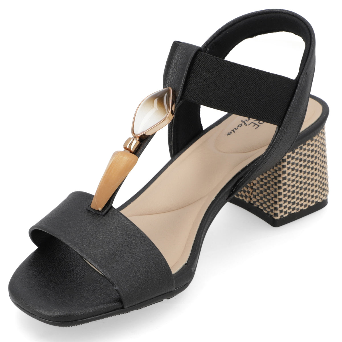 Sandalia Taco Ancho Medio Negro Modare Ecocuero 35 / Negro