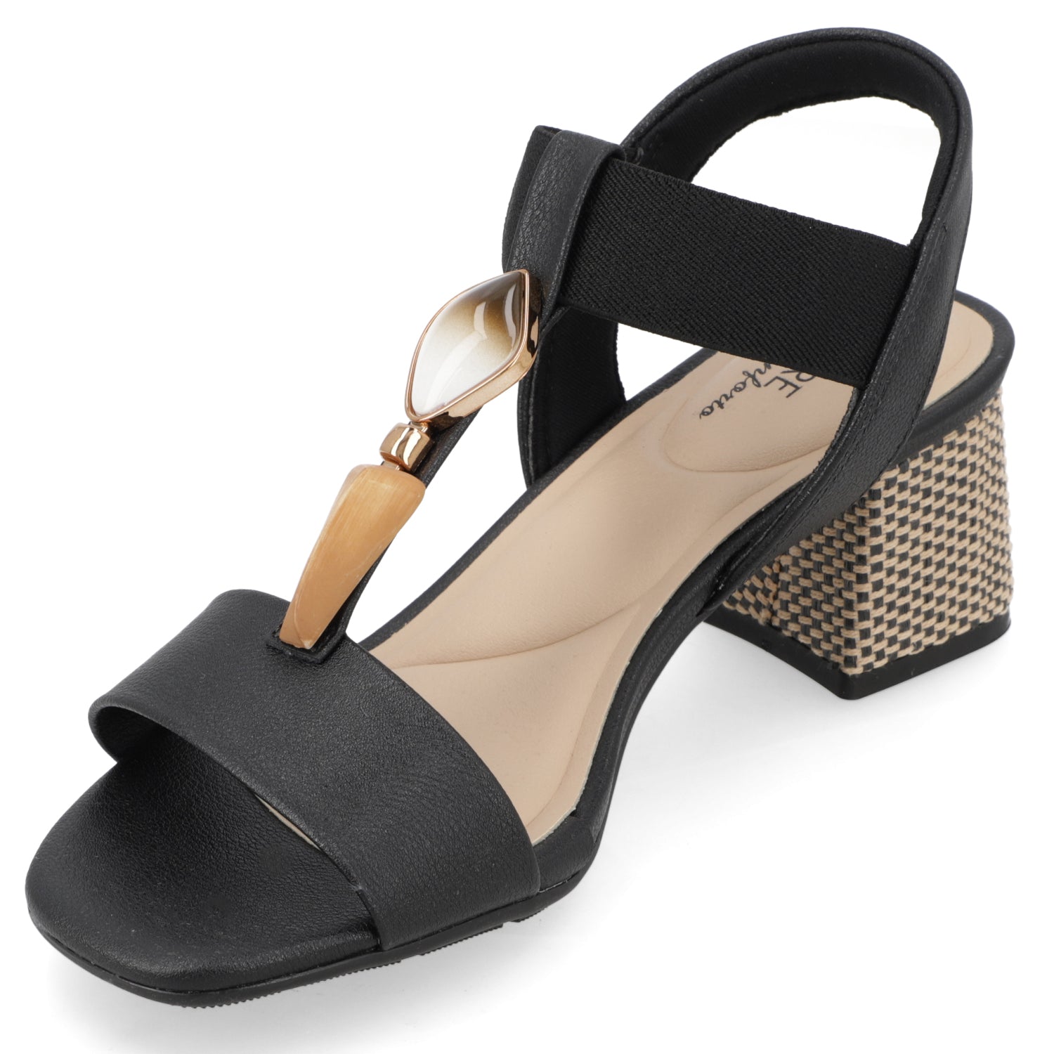 Sandalia Taco Ancho Medio Negro Modare Ecocuero 35 / Negro