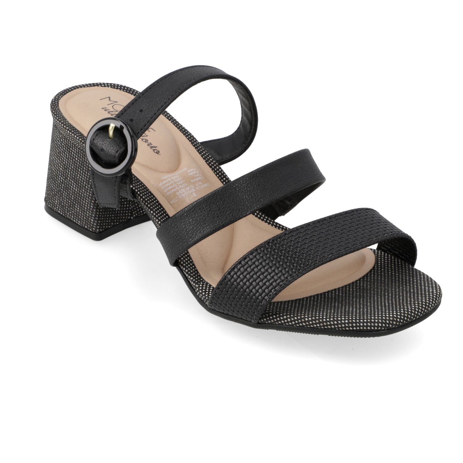 Sandalia Taco Cuadrado Eco Cuero Negro 7172-118-28613