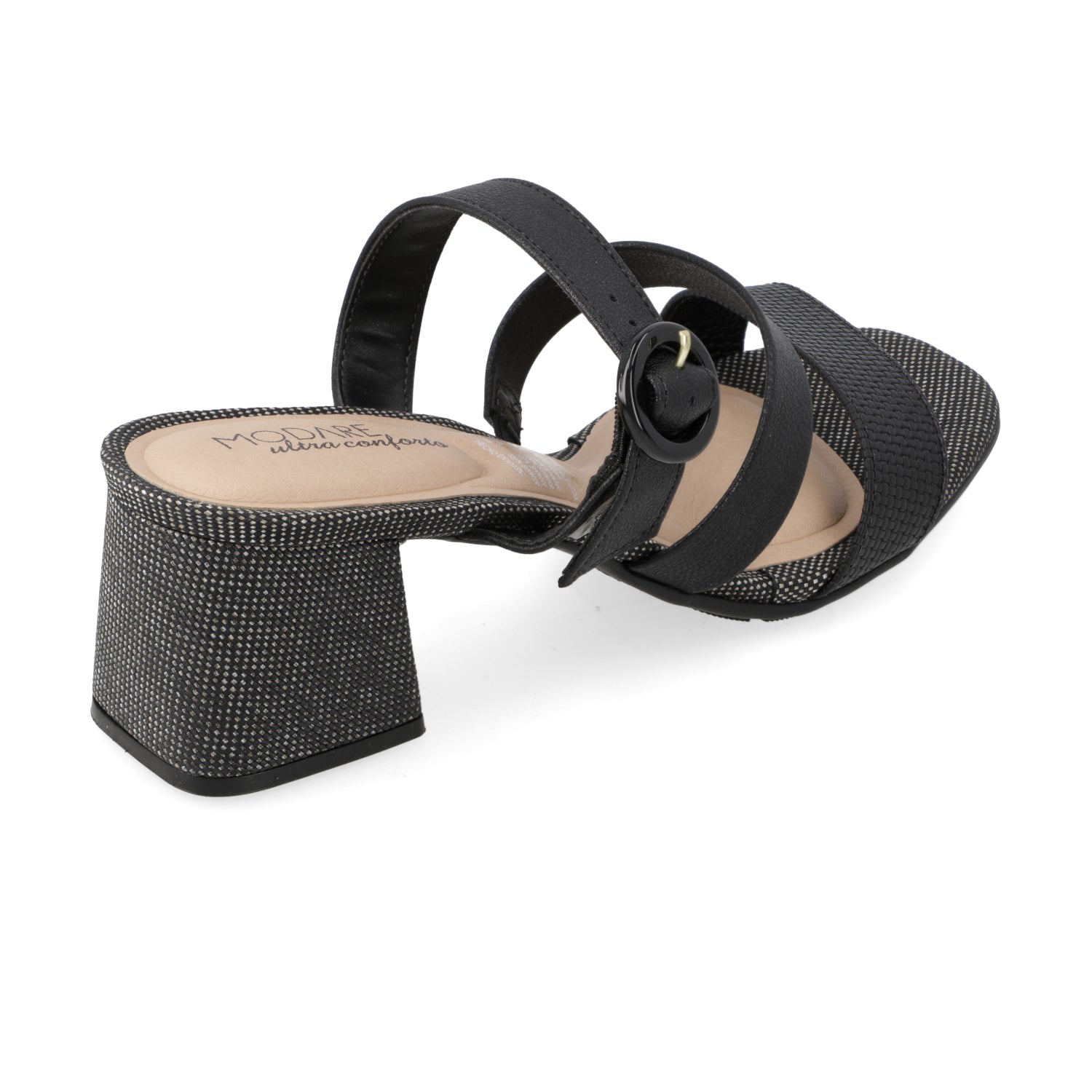 Sandalia Taco Cuadrado Eco Cuero Negro 7172-118-28613