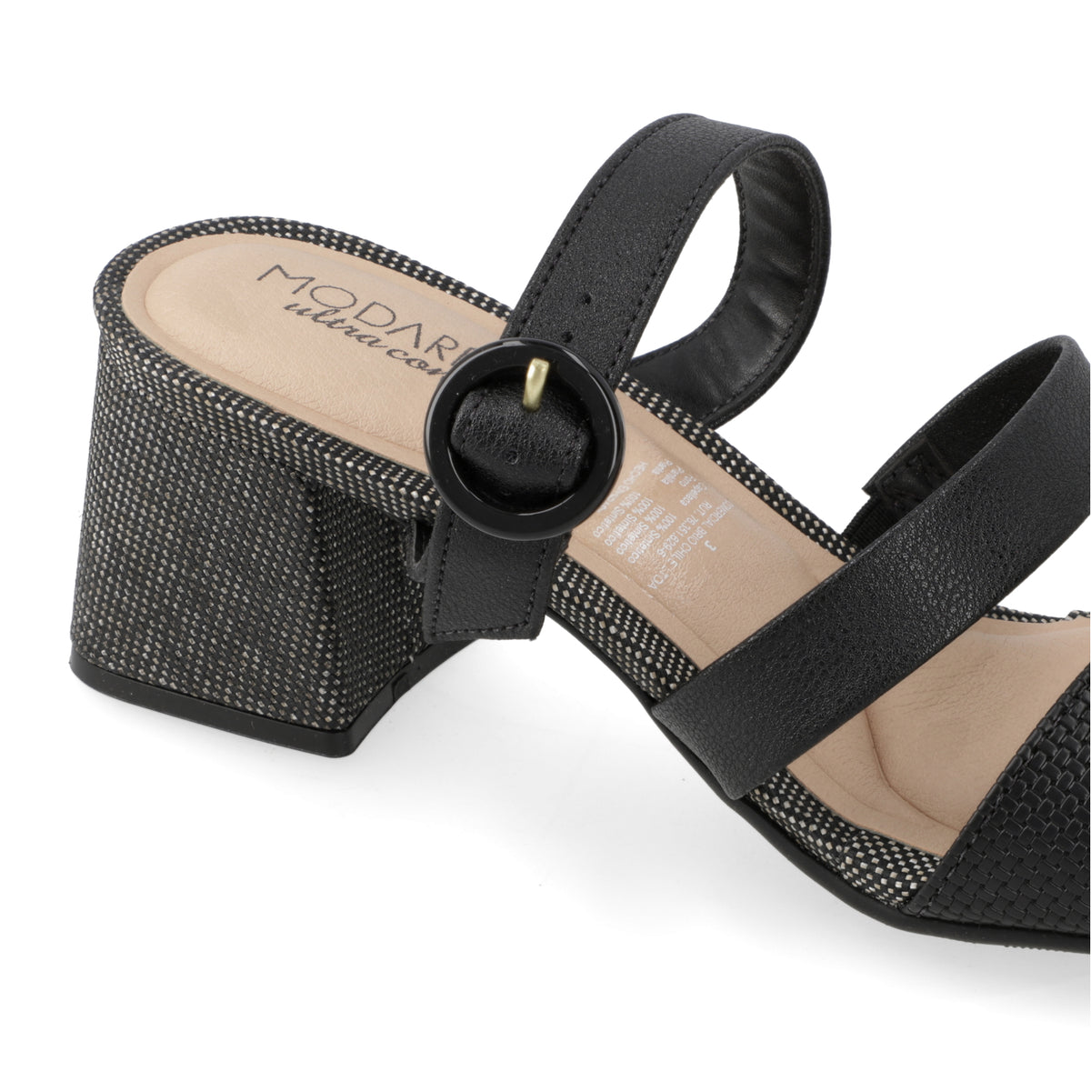 Sandalia Taco Cuadrado Eco Cuero Negro 7172-118-28613