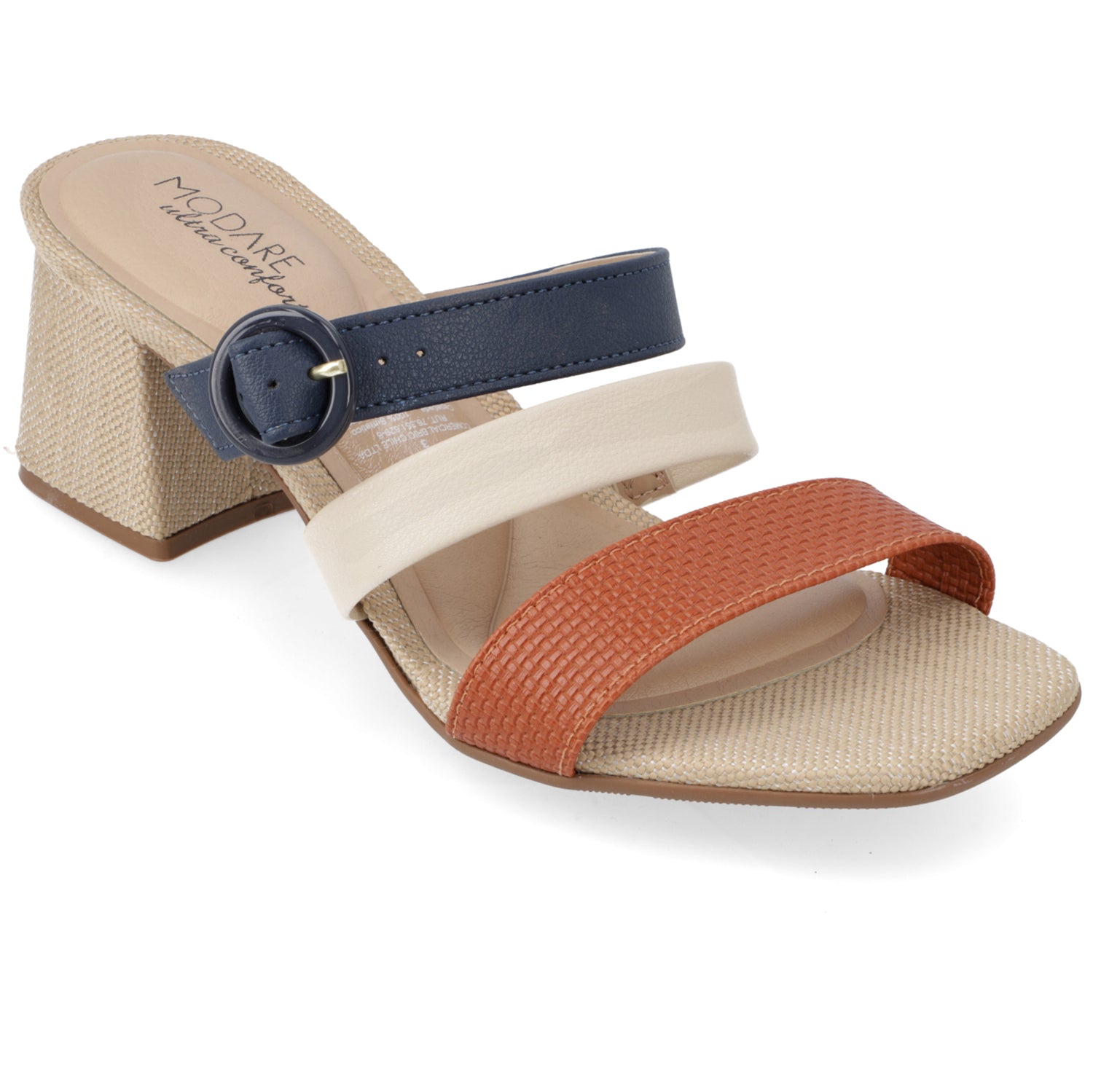 Sandalia Taco Cuadrado Beige