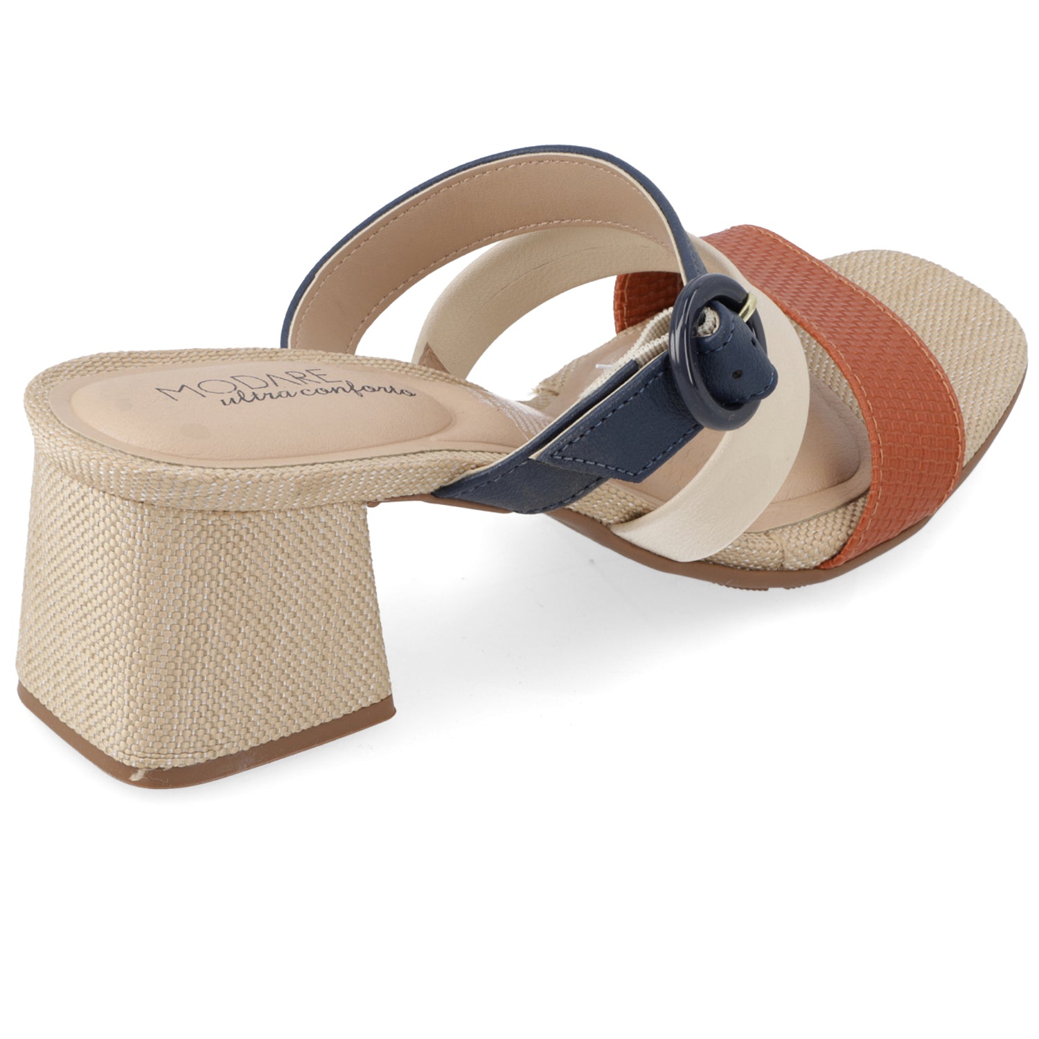 Sandalia Taco Cuadrado Beige