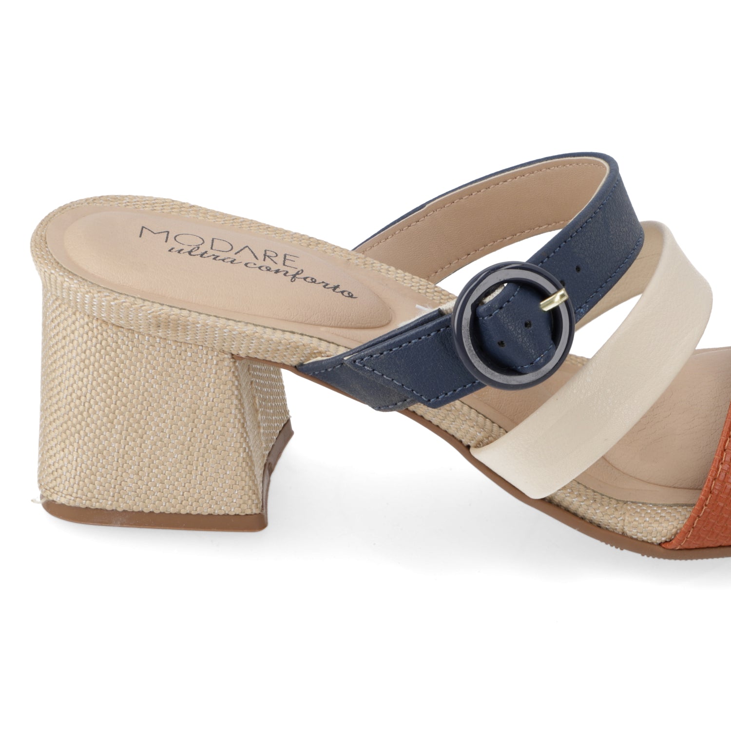 Sandalia Taco Cuadrado Beige