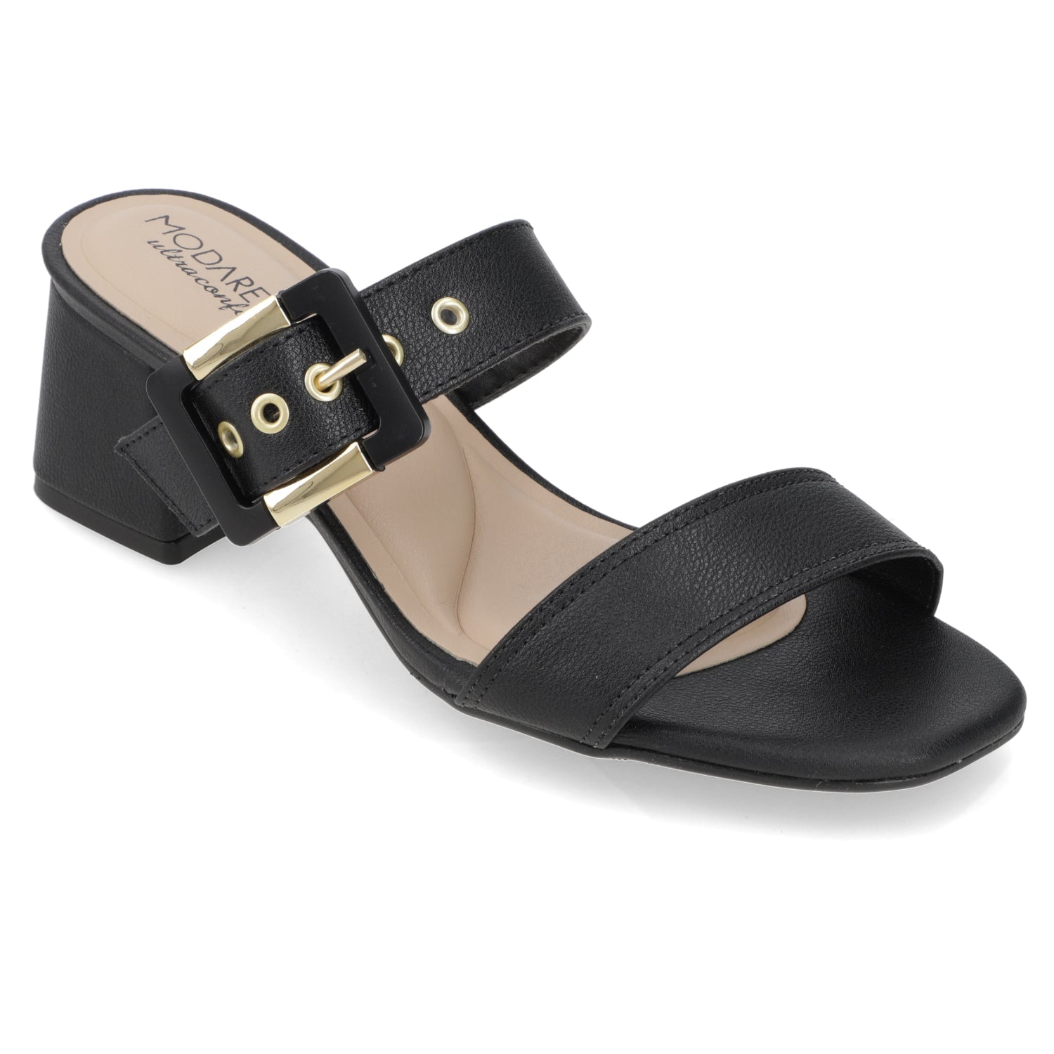 Sandalia Taco Ancho Medio Negro Modare 35 / Negro