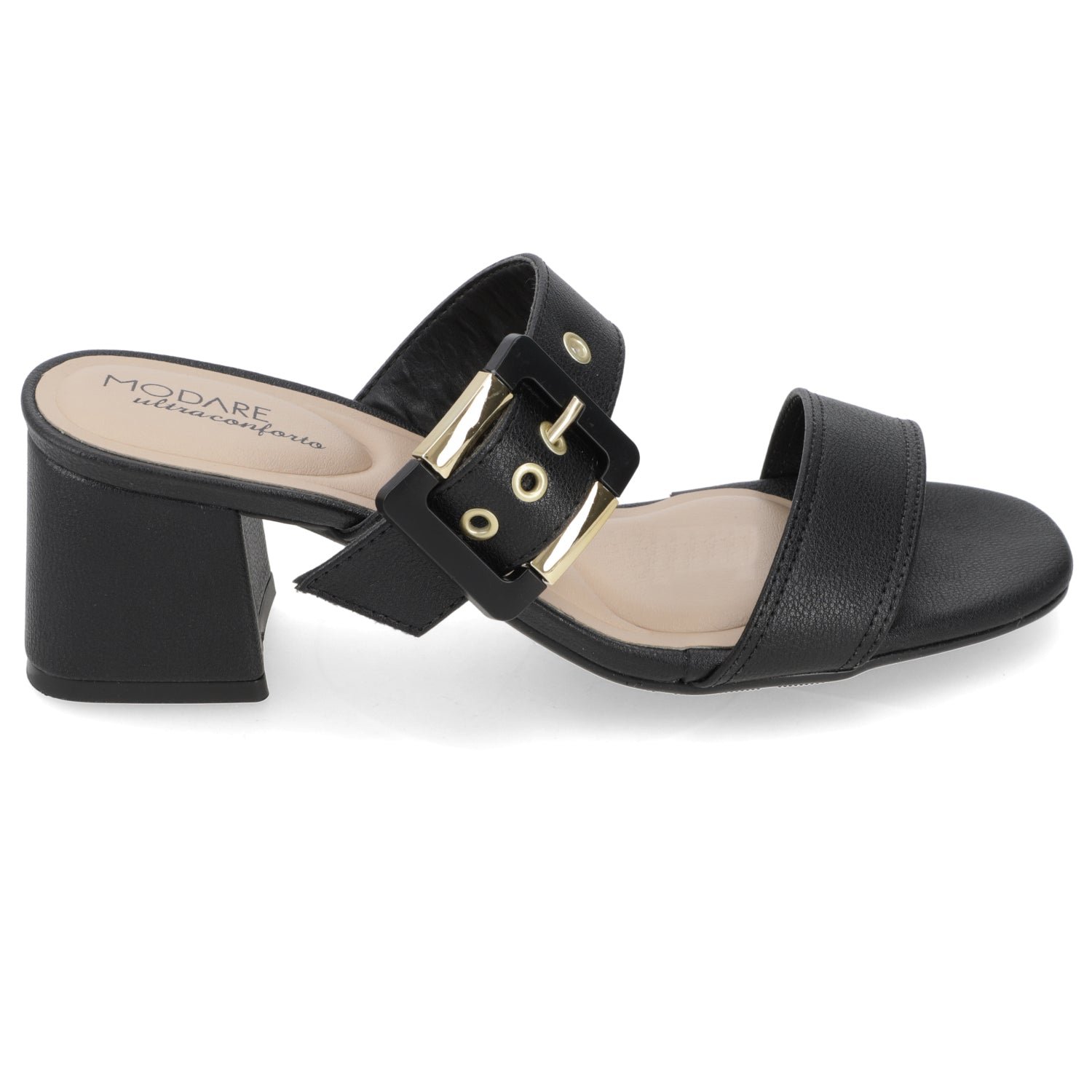 Sandalia Taco Ancho Medio Negro Modare 35 / Negro