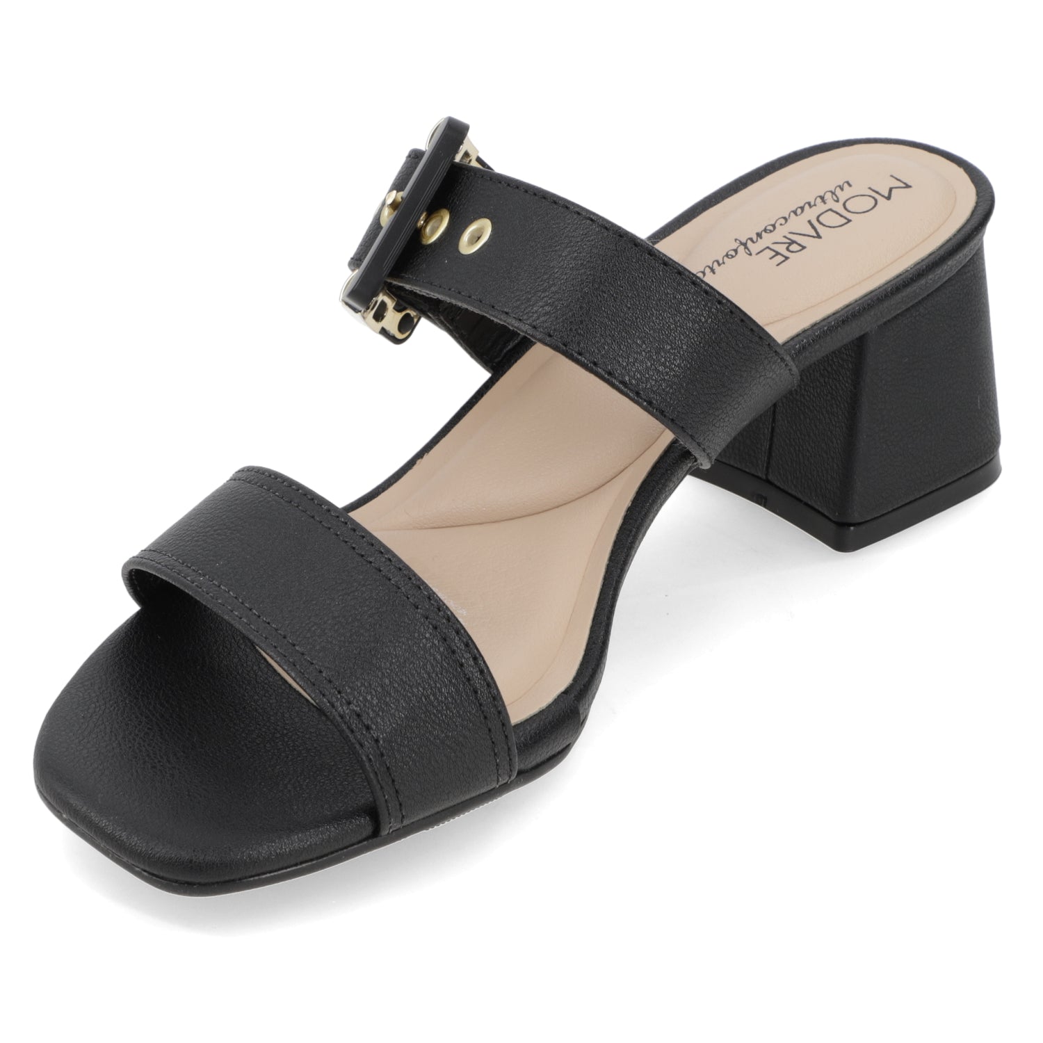 Sandalia Taco Ancho Medio Negro Modare 35 / Negro