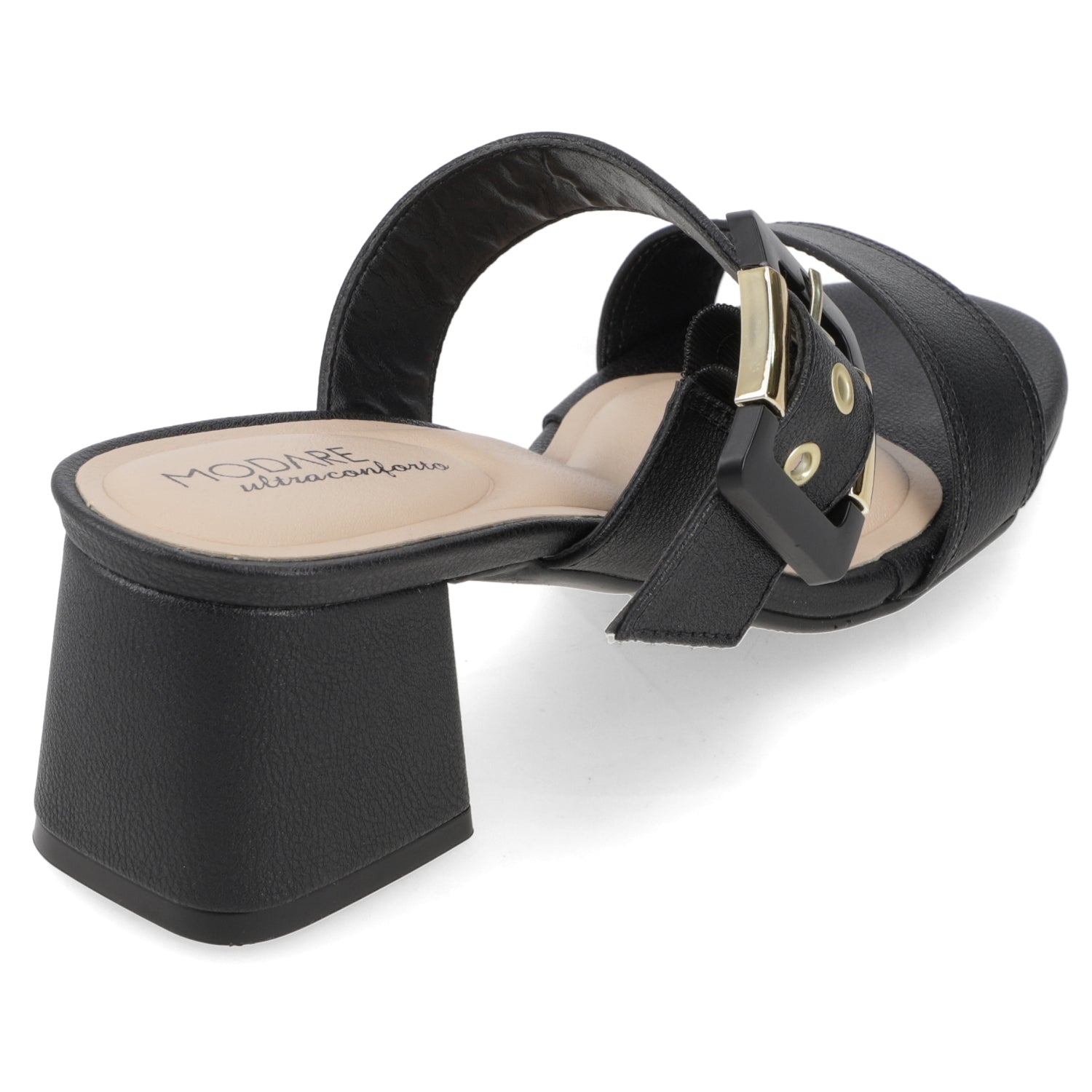 Sandalia Taco Ancho Medio Negro Modare 35 / Negro