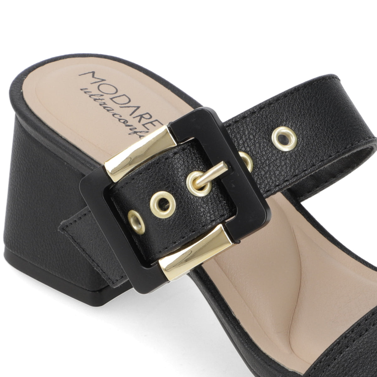 Sandalia Taco Ancho Medio Negro Modare 35 / Negro