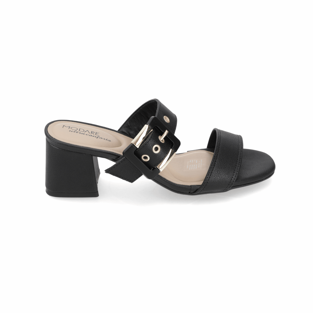 Sandalia Taco Ancho Medio Negro Modare 35 / Negro