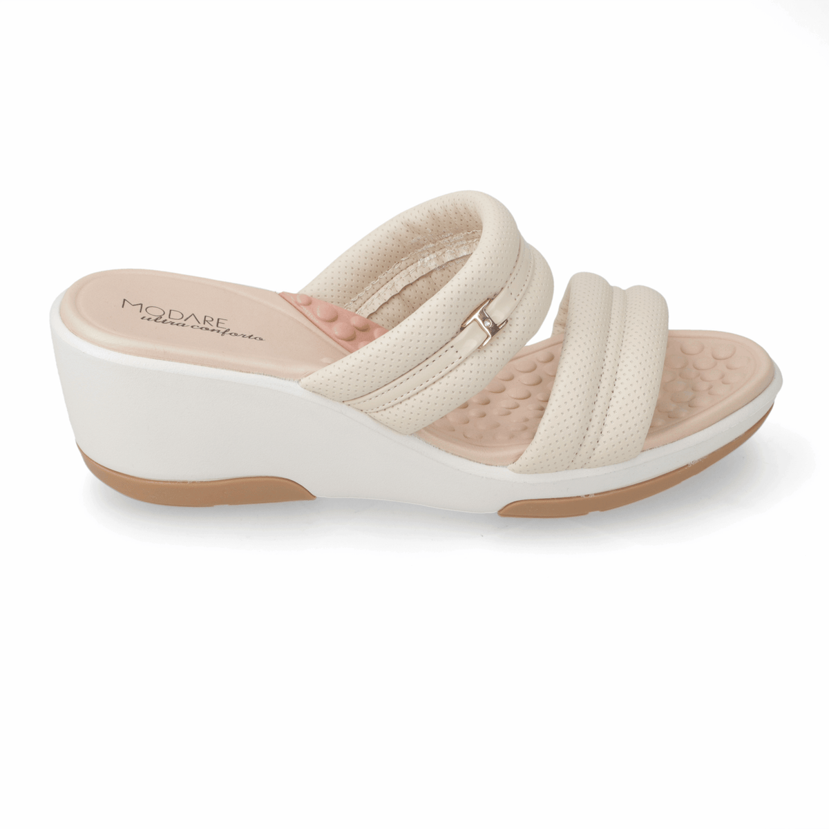 Sandalia Modare Croco Crema