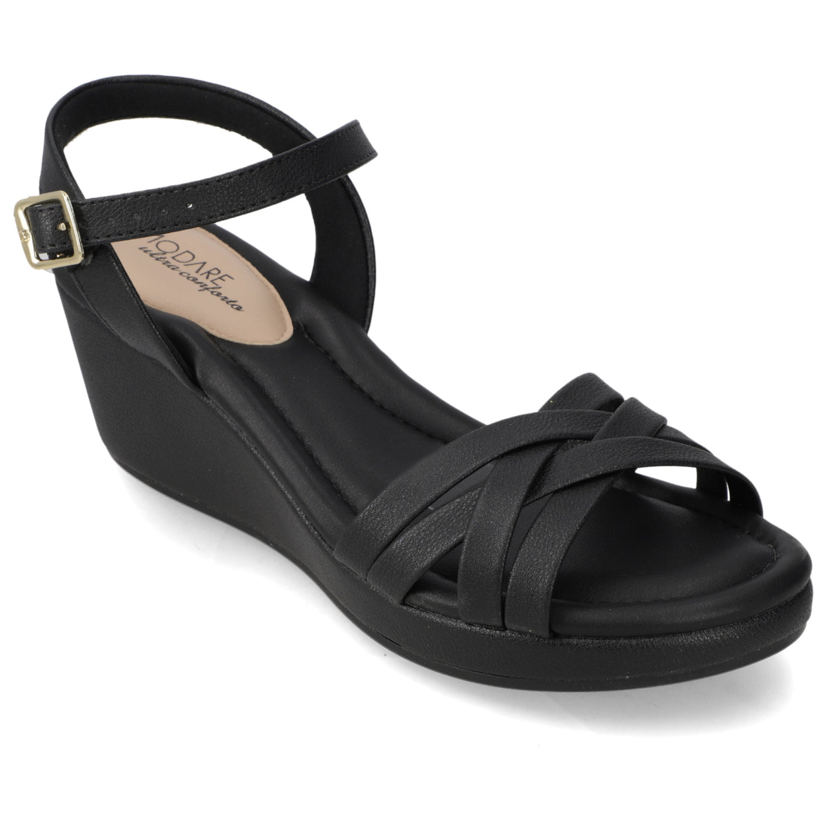 Sandalia Taco Cuña Negro Modare Ecocuero 35 / Negro
