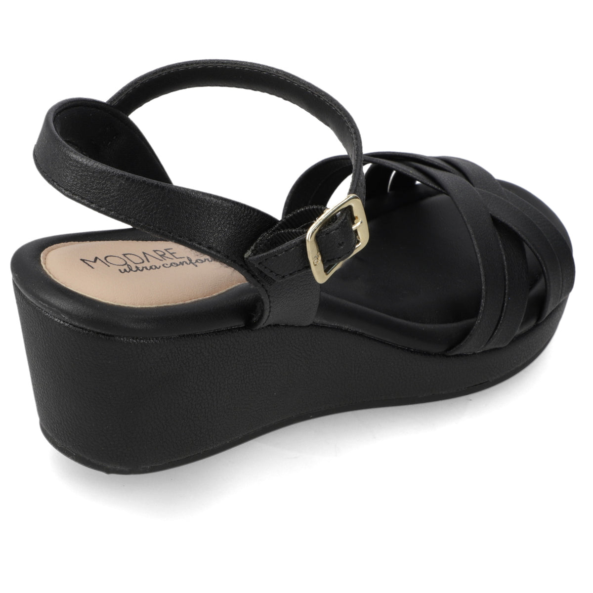 Sandalia Taco Cuña Negro Modare Ecocuero 35 / Negro