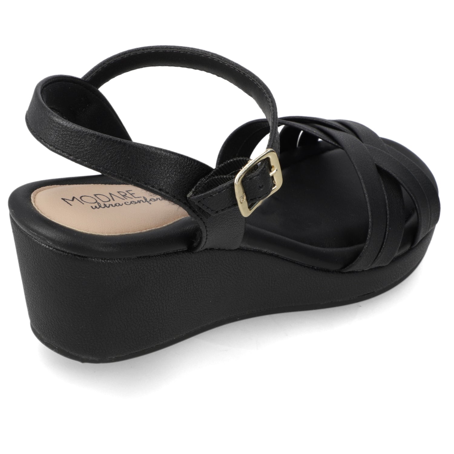 Sandalia Taco Cuña Negro Modare Ecocuero 35 / Negro