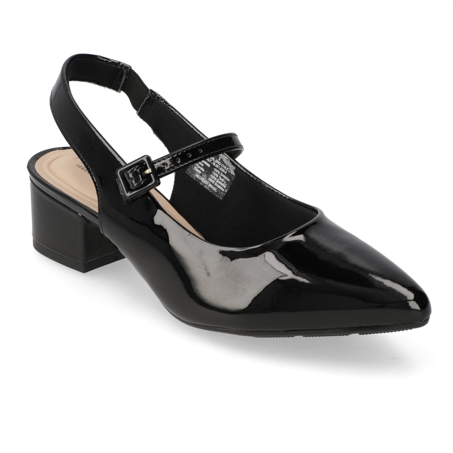 Taco Confort Efecto Charol Negro 35 / Negro