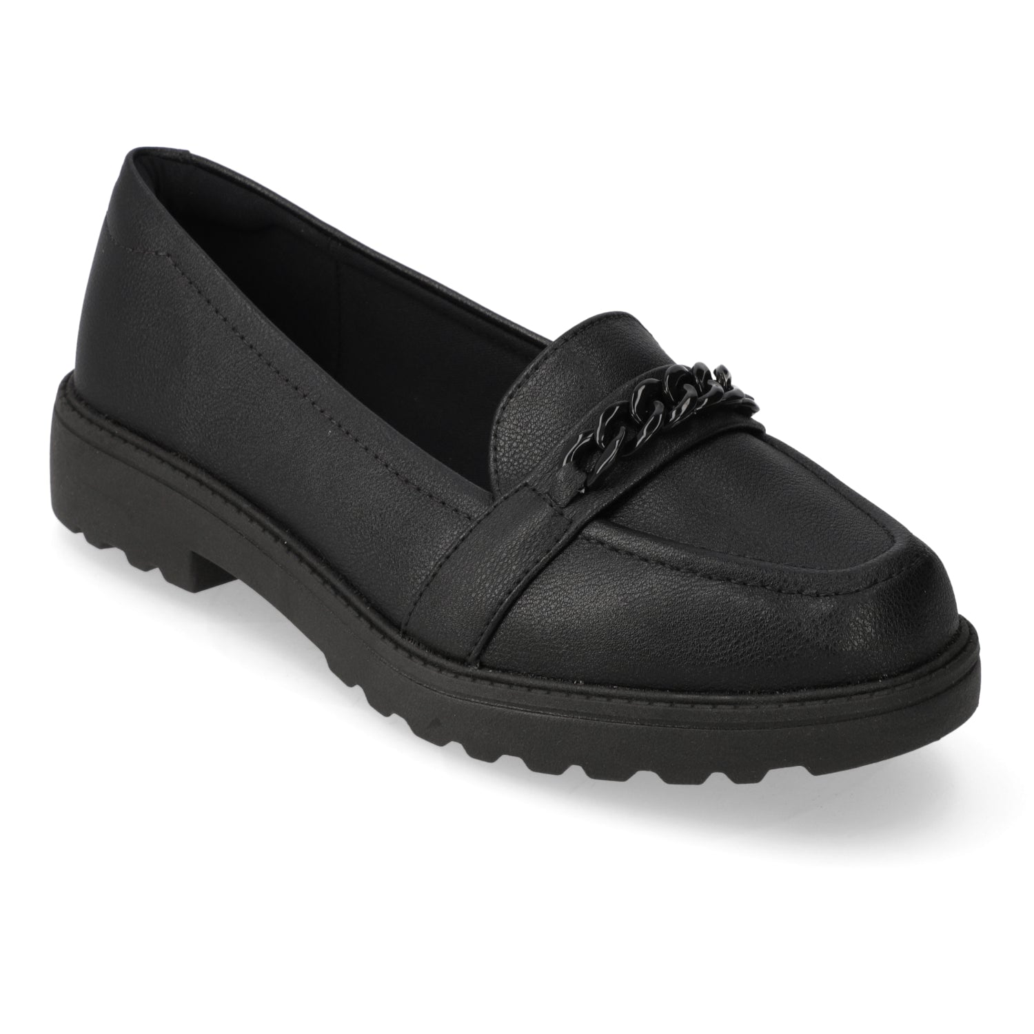 Mocasin Eco Cuero Negro 35 / Negro