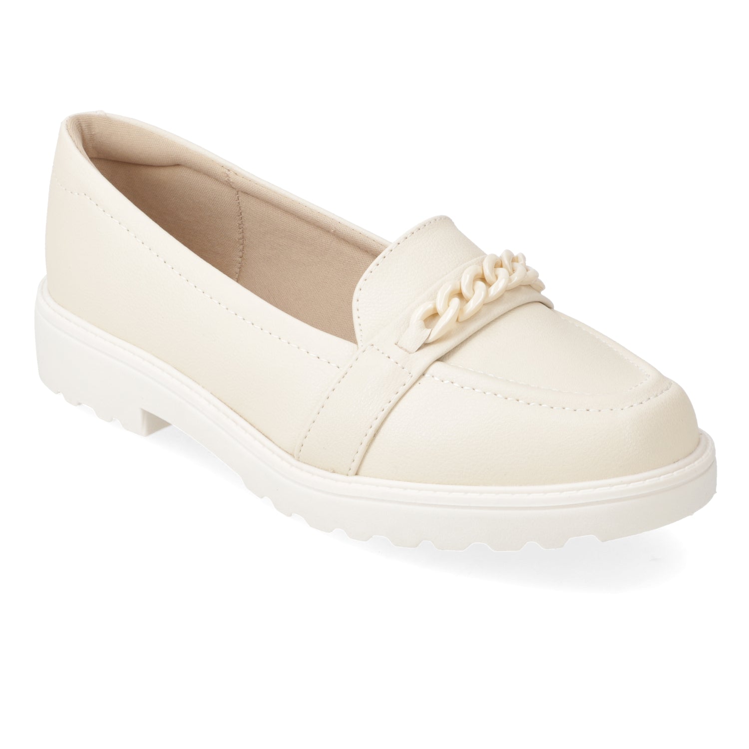 Zapato Confort Eco Cuero Crema 35 / Crema