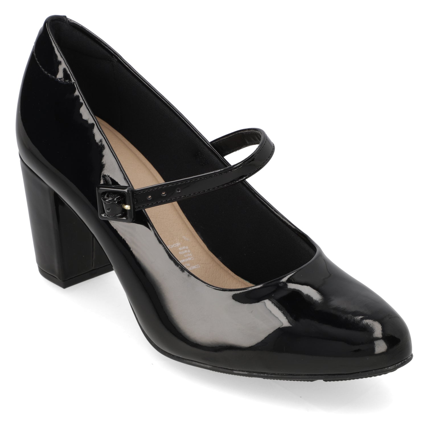 Taco Confort Efecto Charol Negro 35 / Negro