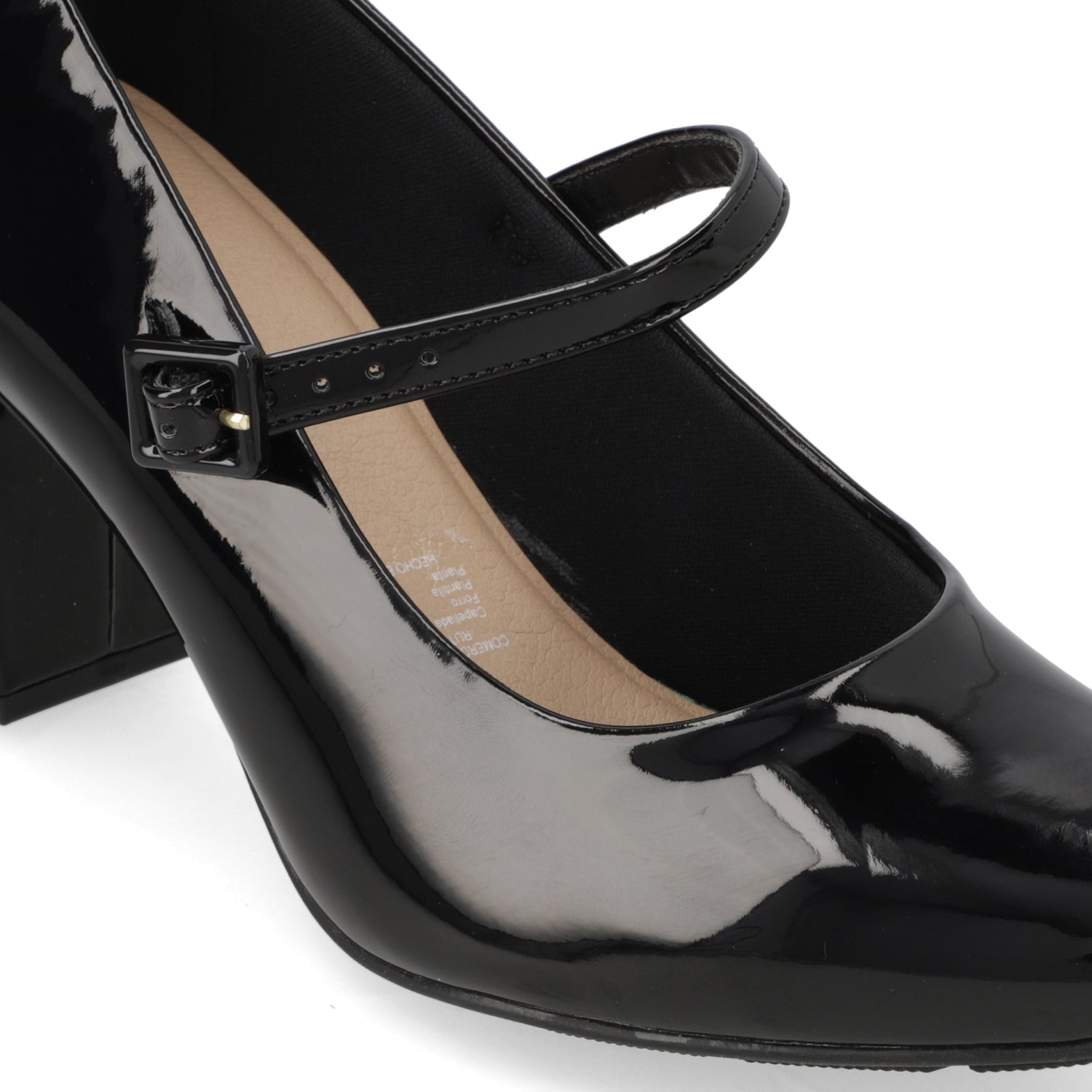 Taco Confort Efecto Charol Negro 35 / Negro