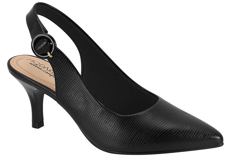 Stiletto Mujer Taco Medio Slingback Negro Modare