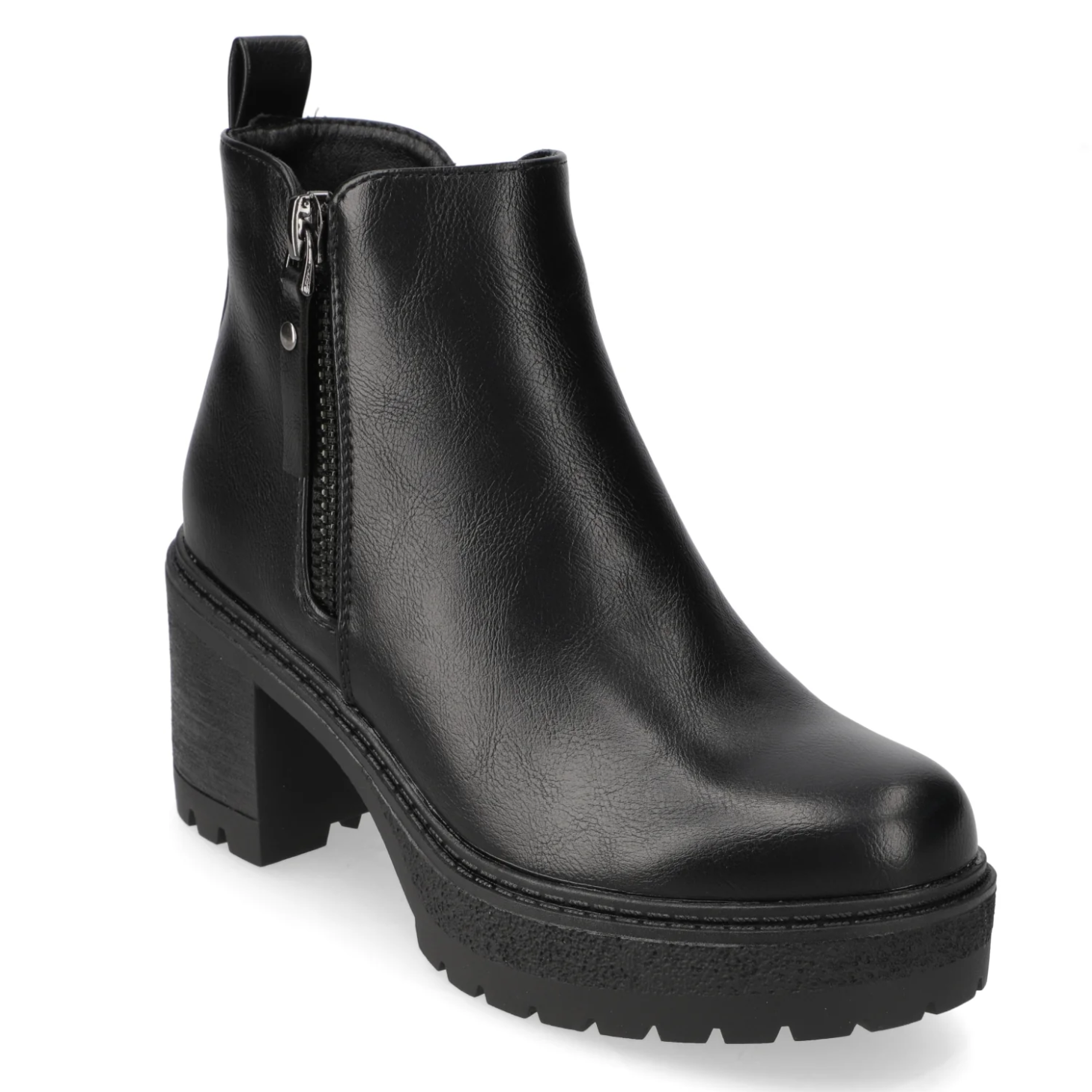 Botín Taco Ancho Negro New Walk